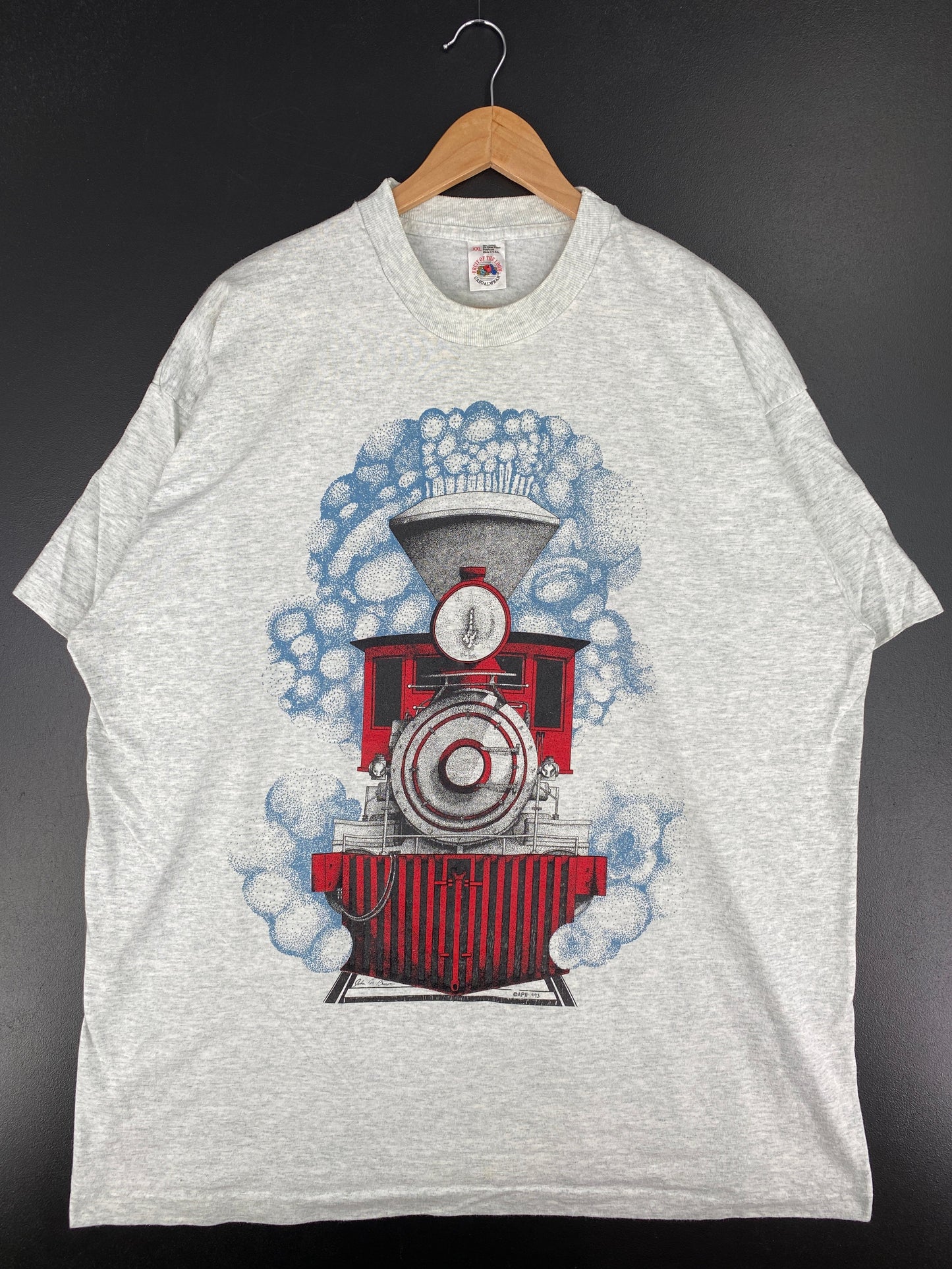 .1993 STEAM TRAIN Made in USA Size XXL Vintage T-Shirt / E6465T