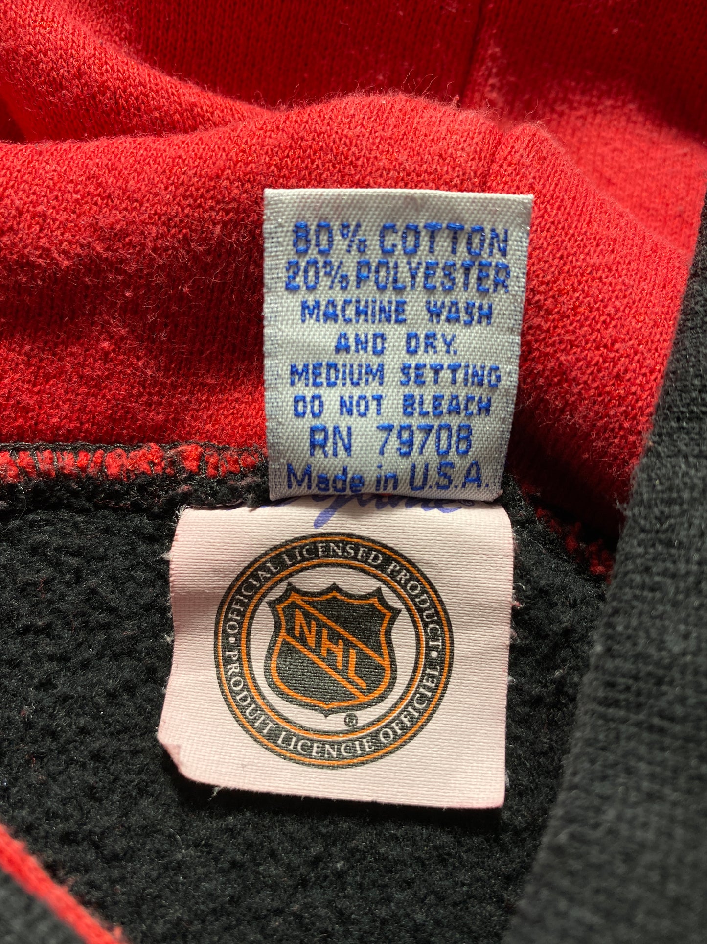 90’s NEW JERSEY DEVILS Made in USA Size L NHL Hoodie Sweat-Shirts / A3775