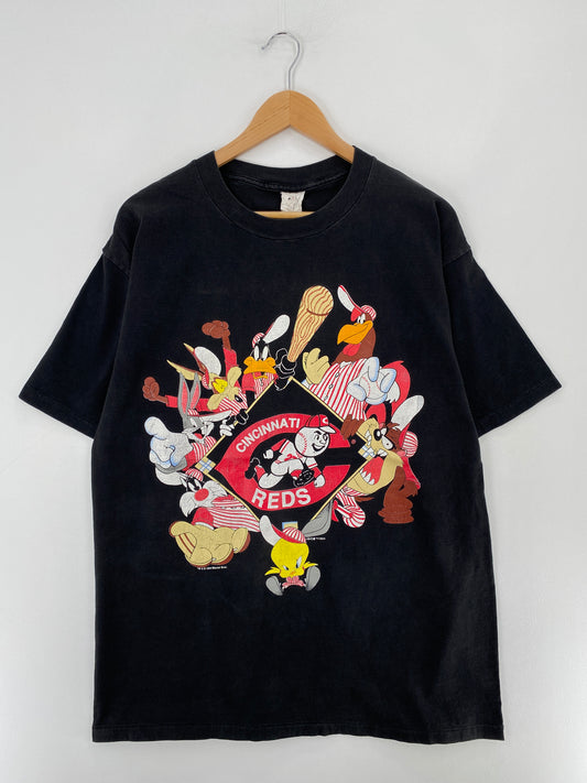 1994 LOONEY TUNES x CINCINATTI REDS Made in USA Size L Vintage MLB T-Shirt / E4539T