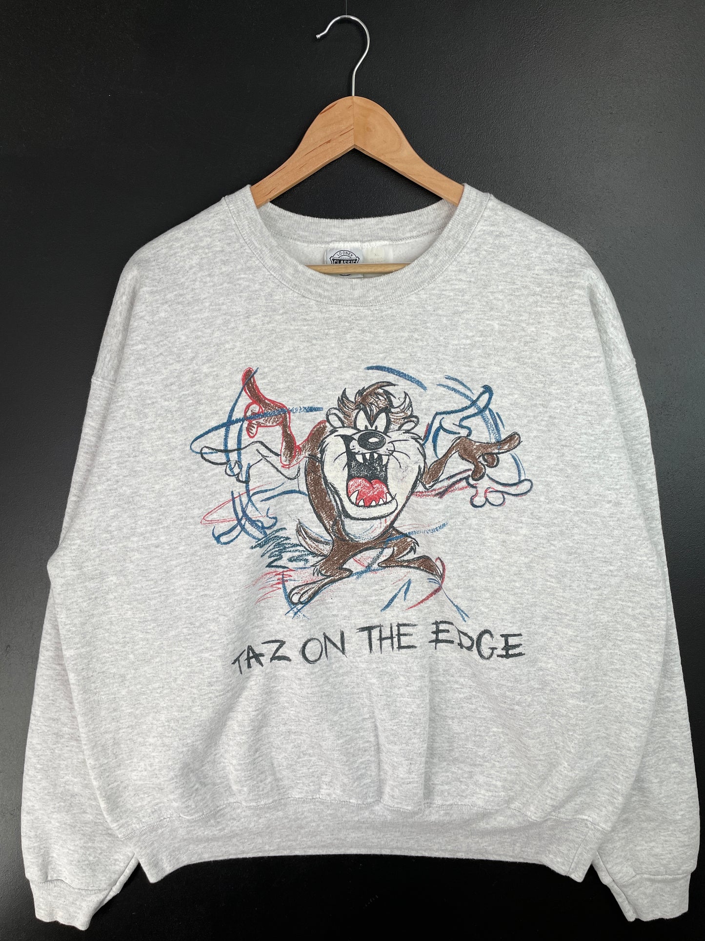 1994 LOONEY TUNES TAZ Made in USA Size XL Vintage Sweat-shirt / A9415