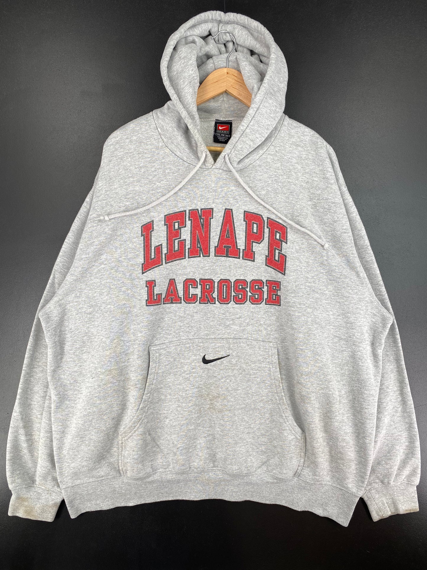 00' NIKE LENAPE LACROSSE Size XXL Vintage High School Hoodie Sweat-Shirt / A2889