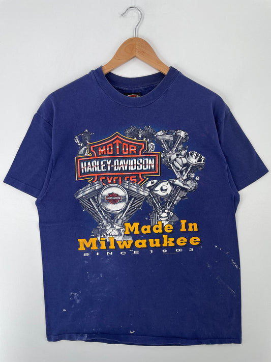 1992 HARLEY DAVIDSON MILWAUKEE Made in USA Size L Vintage T-Shirt / A9197