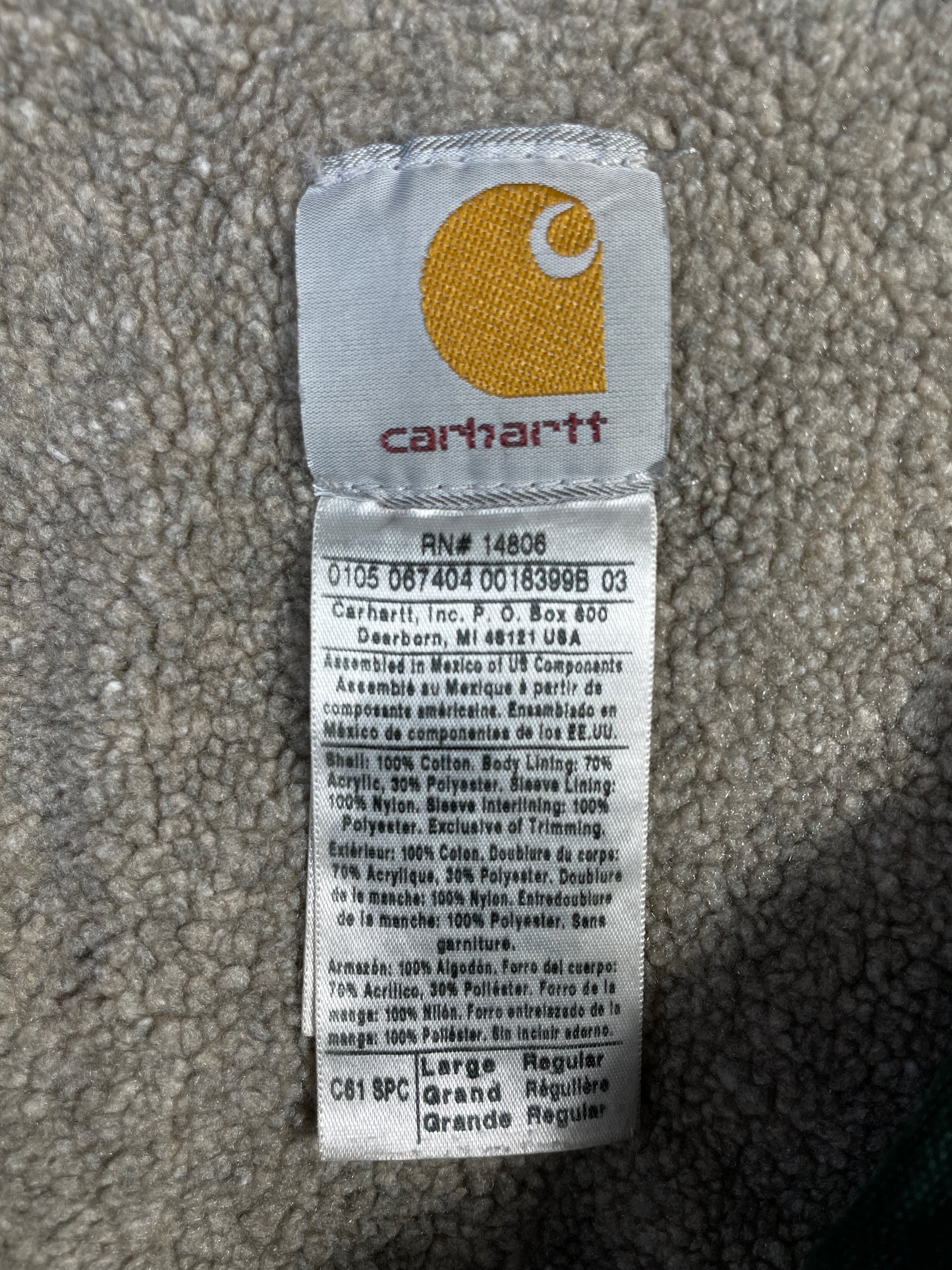 Vintage CARHARTT Size L Duck Jacket / A8008