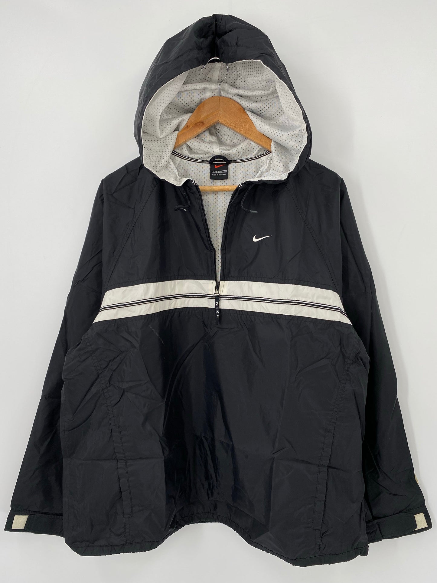 00’ NIKE Size XL Vintage Hoodie Half Zip Nylon-Jacket / A5567