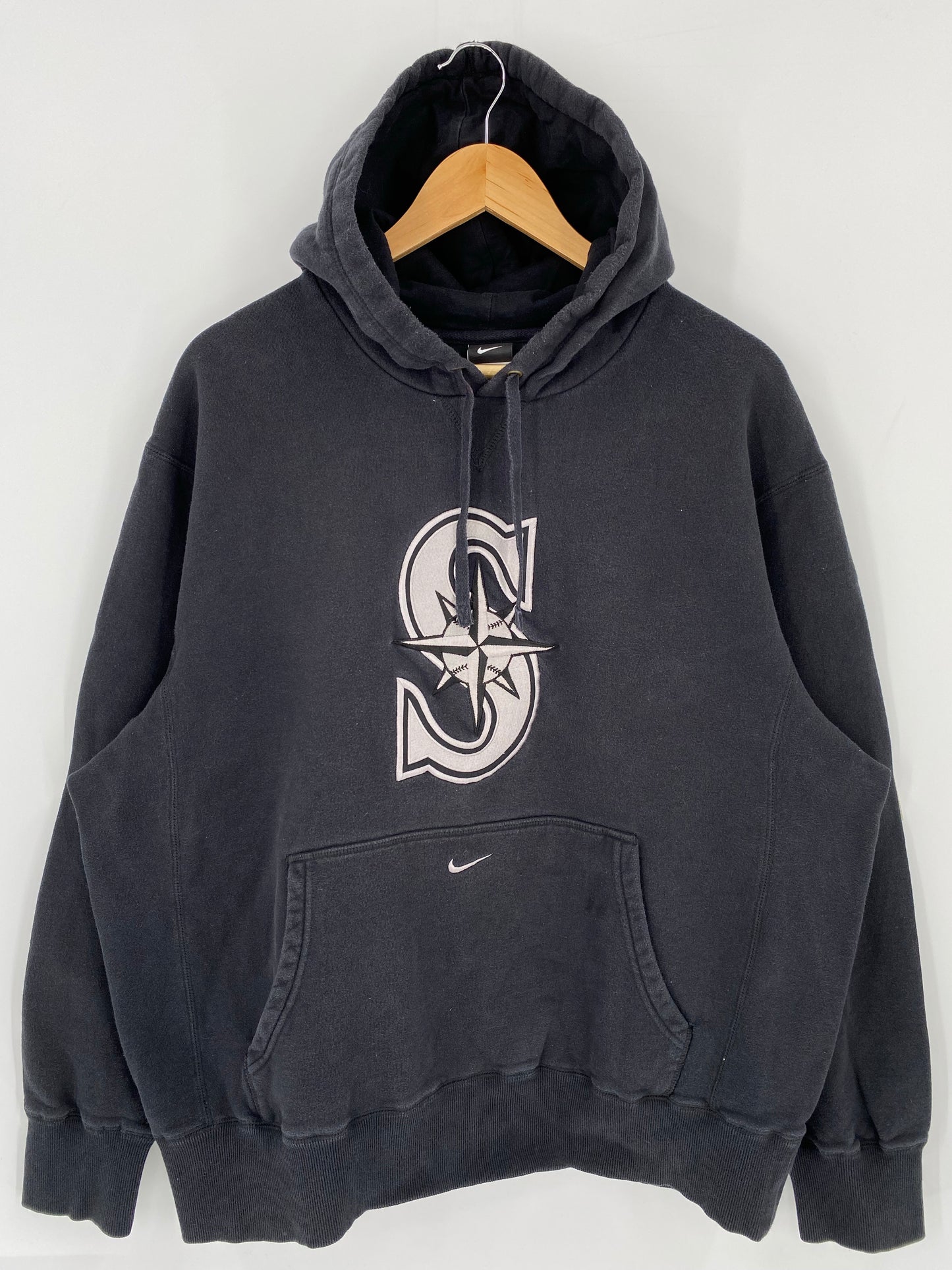00' NIKE SEATTLE MARINERS Size XL Vintage MLB Hoodie Sweat-shirt / K5578