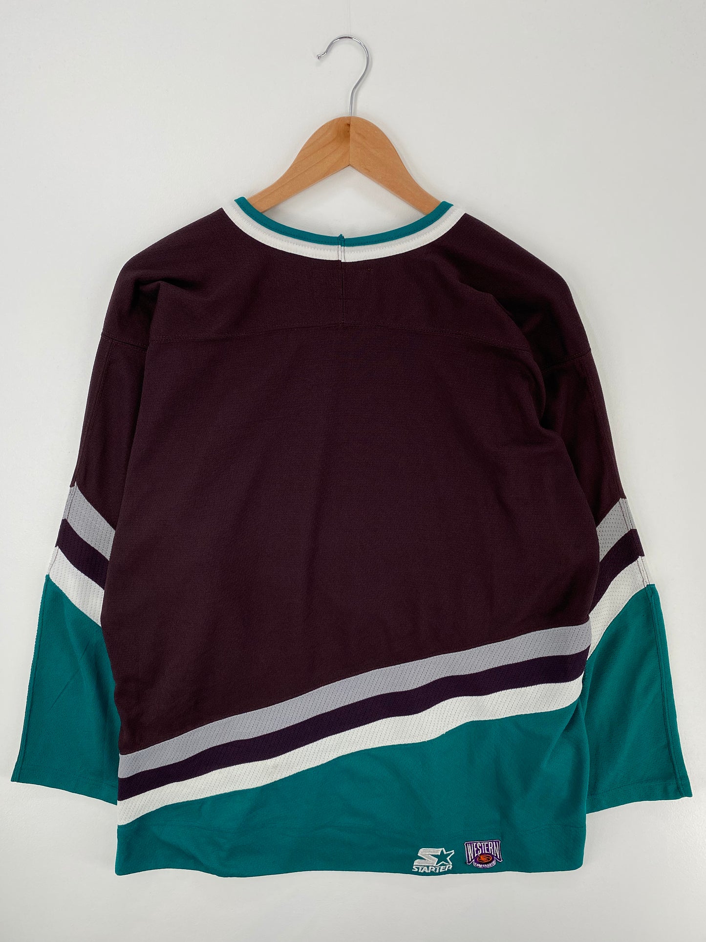 90’s STARTER x ANAHEIM MIGHTY DUCKS Size M NHL Hockey Game Shirt / A661