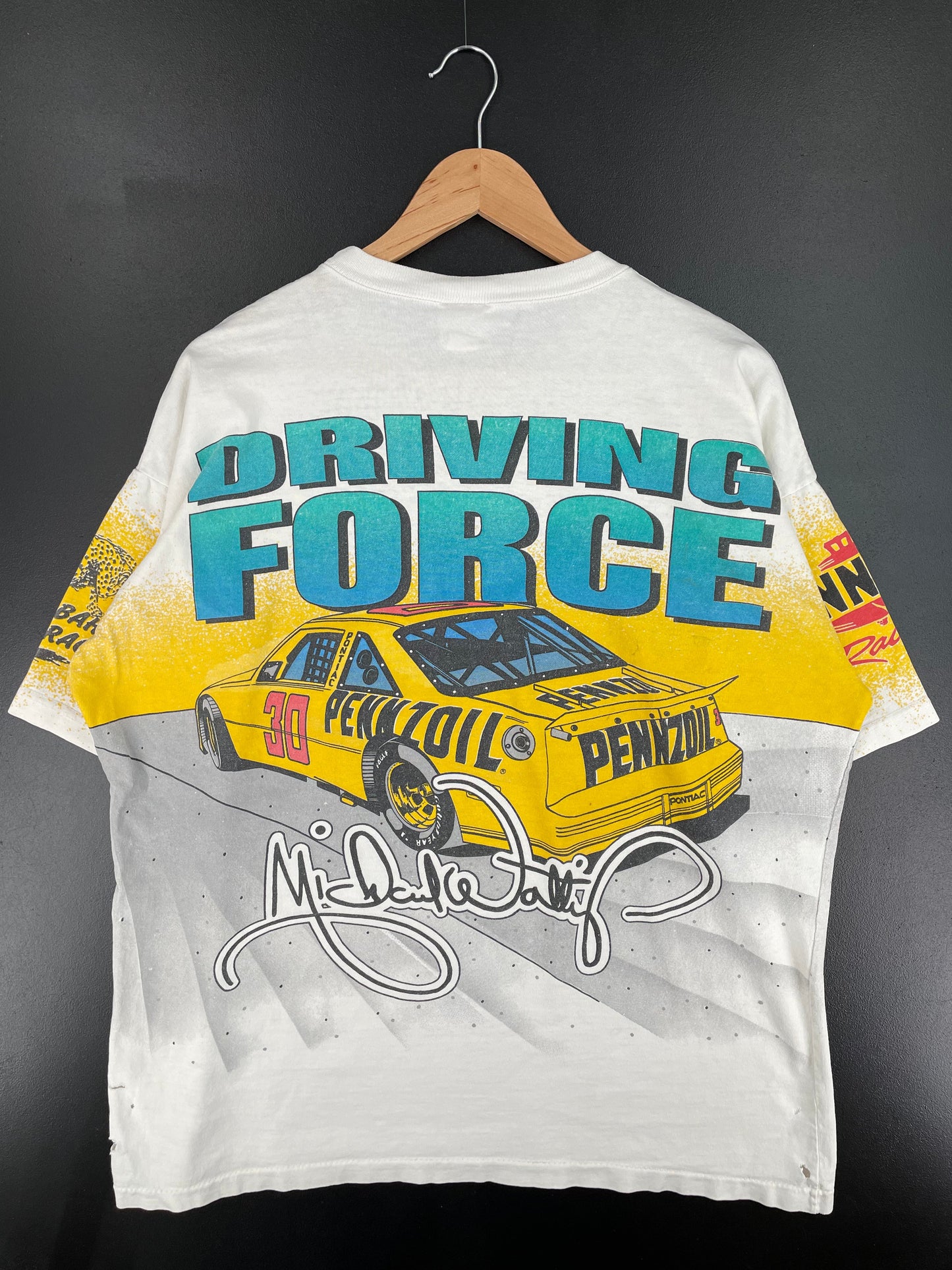 1994 MICHAEL WALTRIP Made in USA Size XL Vintage Racing T-Shirt / E5672T