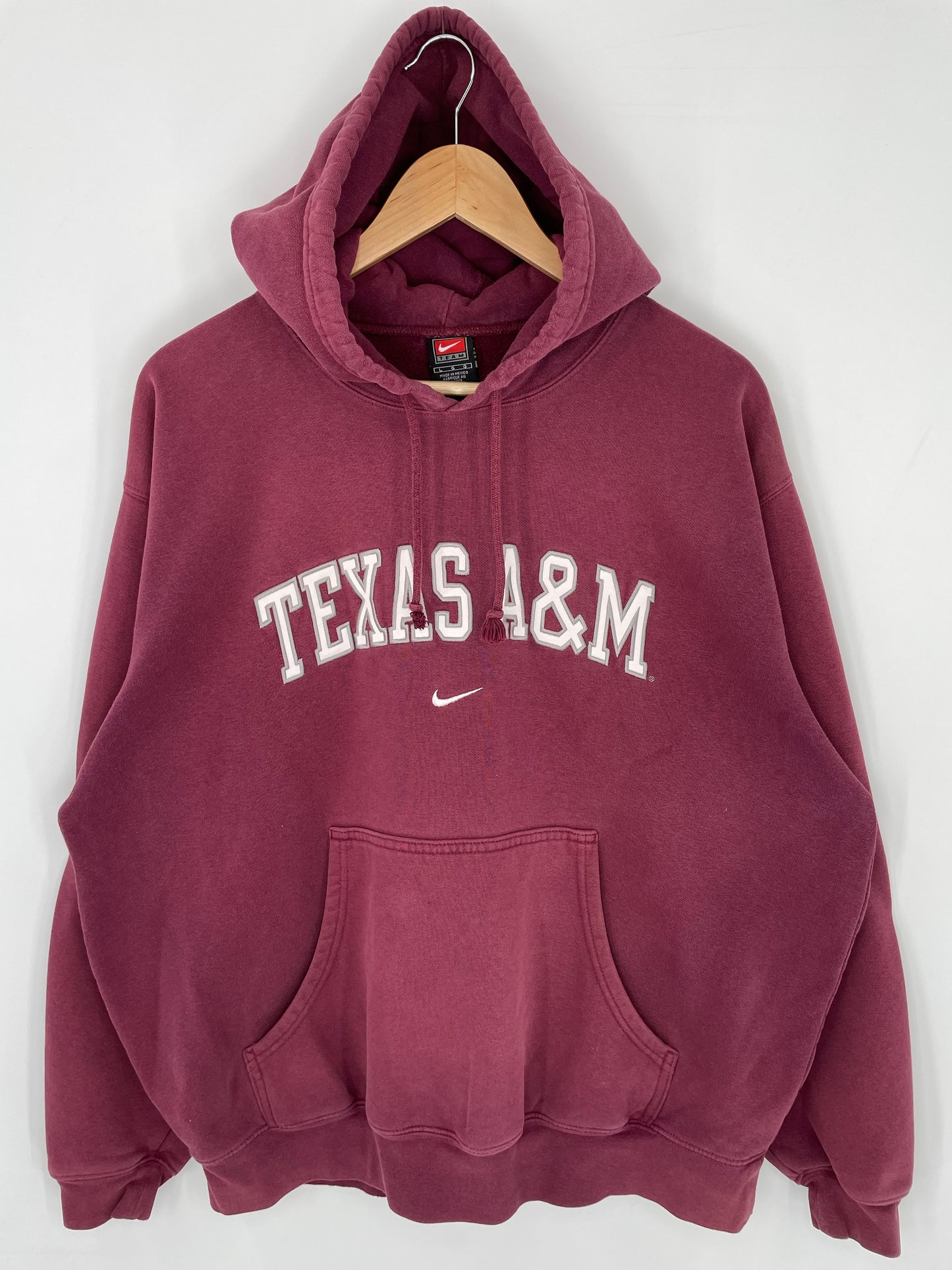 00' NIKE TEXAS A&M Size L Vintage College Hoodie Sweat-shirt / K9281
