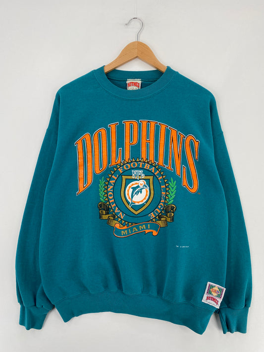 1993 MIAMI DOLPHINS Made in USA Size L Vintage NFL Sweat-Shirt / E1640S