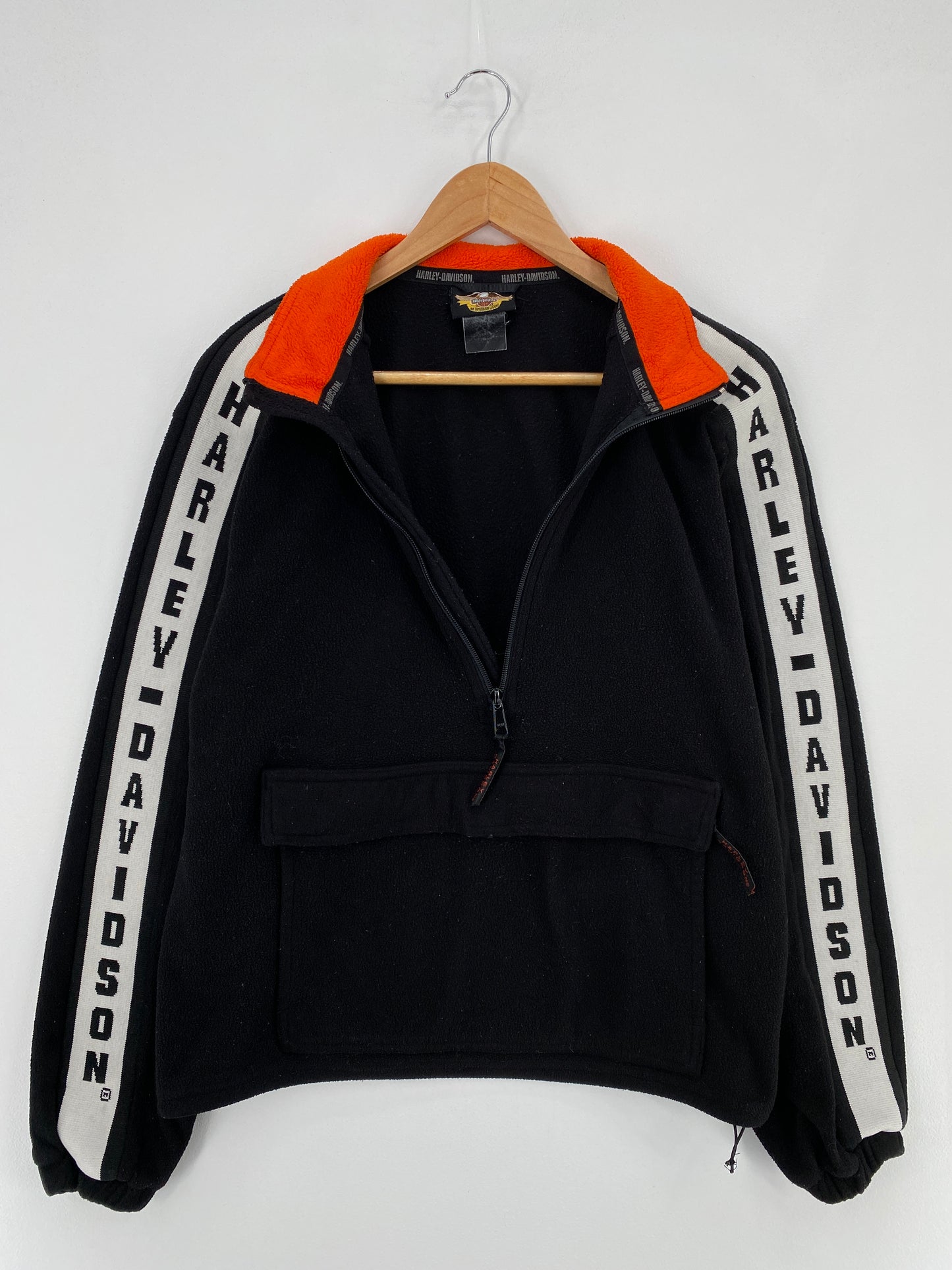 90’s HARLEY DAVIDSON Approx. Size L Vintage Half Zip Sweat-Shirt / E739