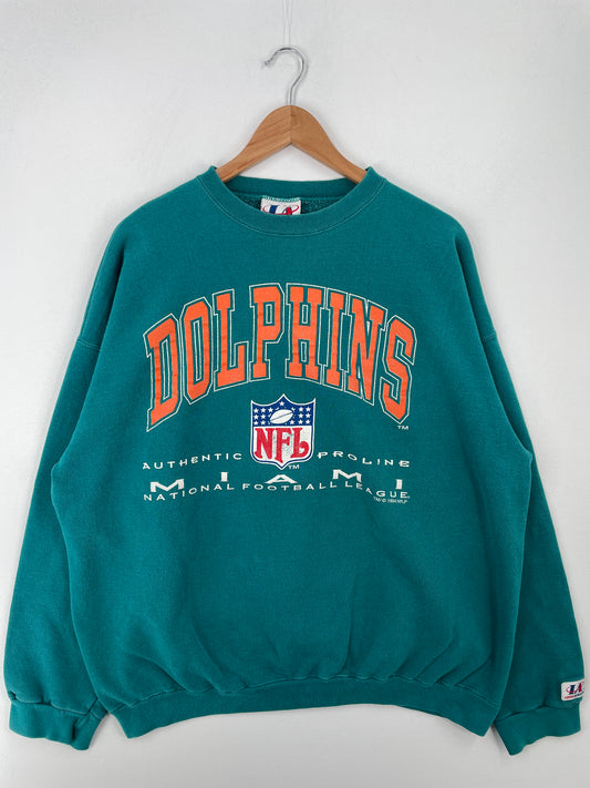 1994 MIAMI DOLPHINS Made in USA Size XL Vintage NFL Sweat-Shirt / A8830