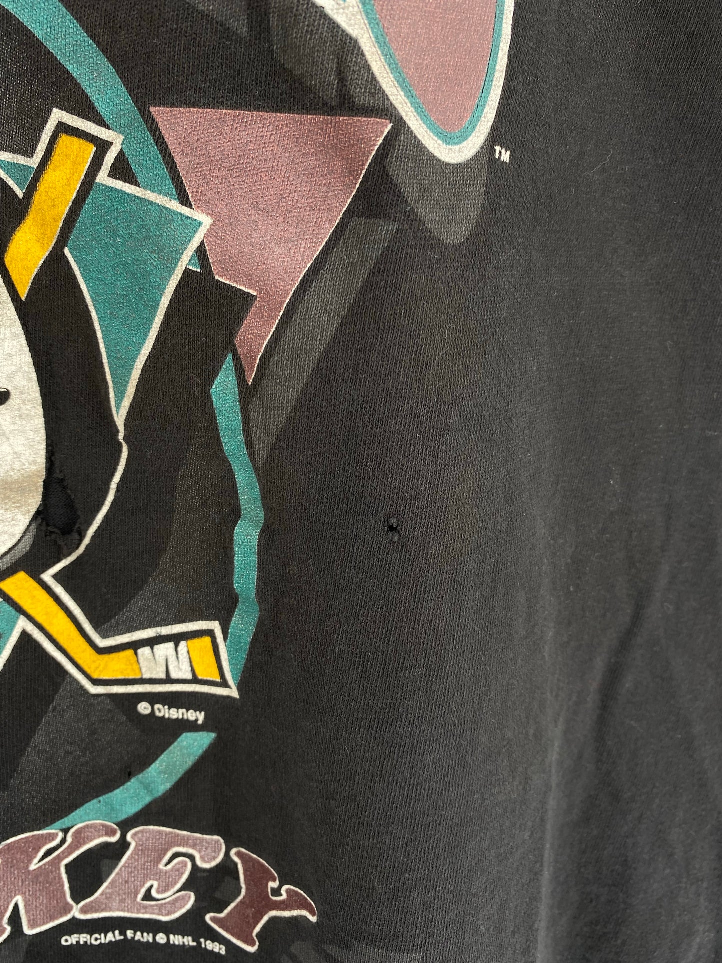 1993 MICHTY DUCKS Size L Vintage NFL T-Shirt / K7529