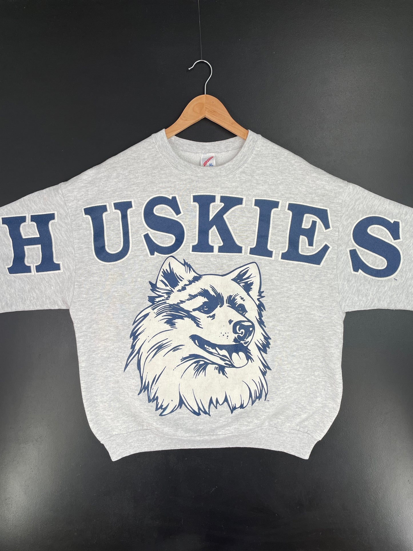90's UCONN HUSKIES Made in USA Size XL Vintage College Sweat-shirt / A9970