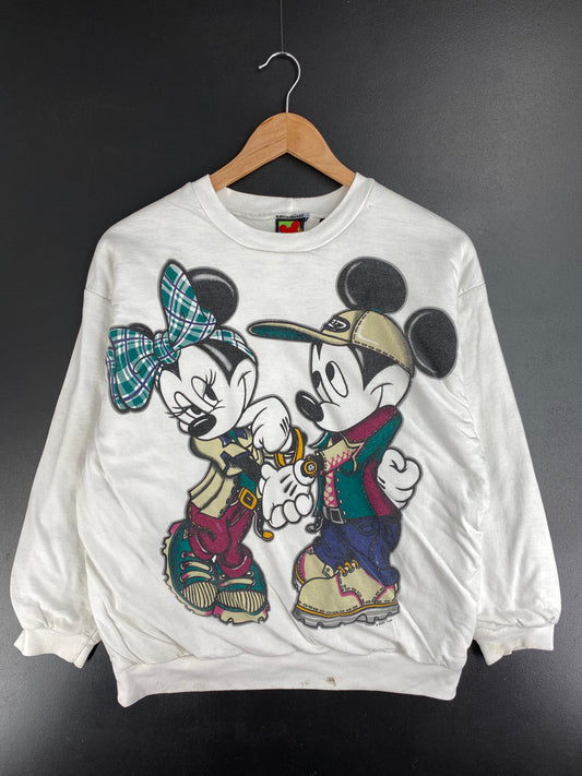.90's DISNEY MICKEY AND MINNIE Size Approx.M Vintage Sweat-shirt / E2134S