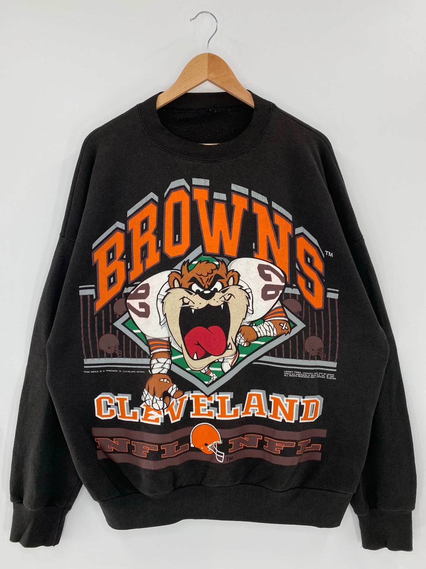 1992 CLEVELAND BROWNS (No tag) Approx. Size L/XL Vintage NFL Sweat shirt / K5636