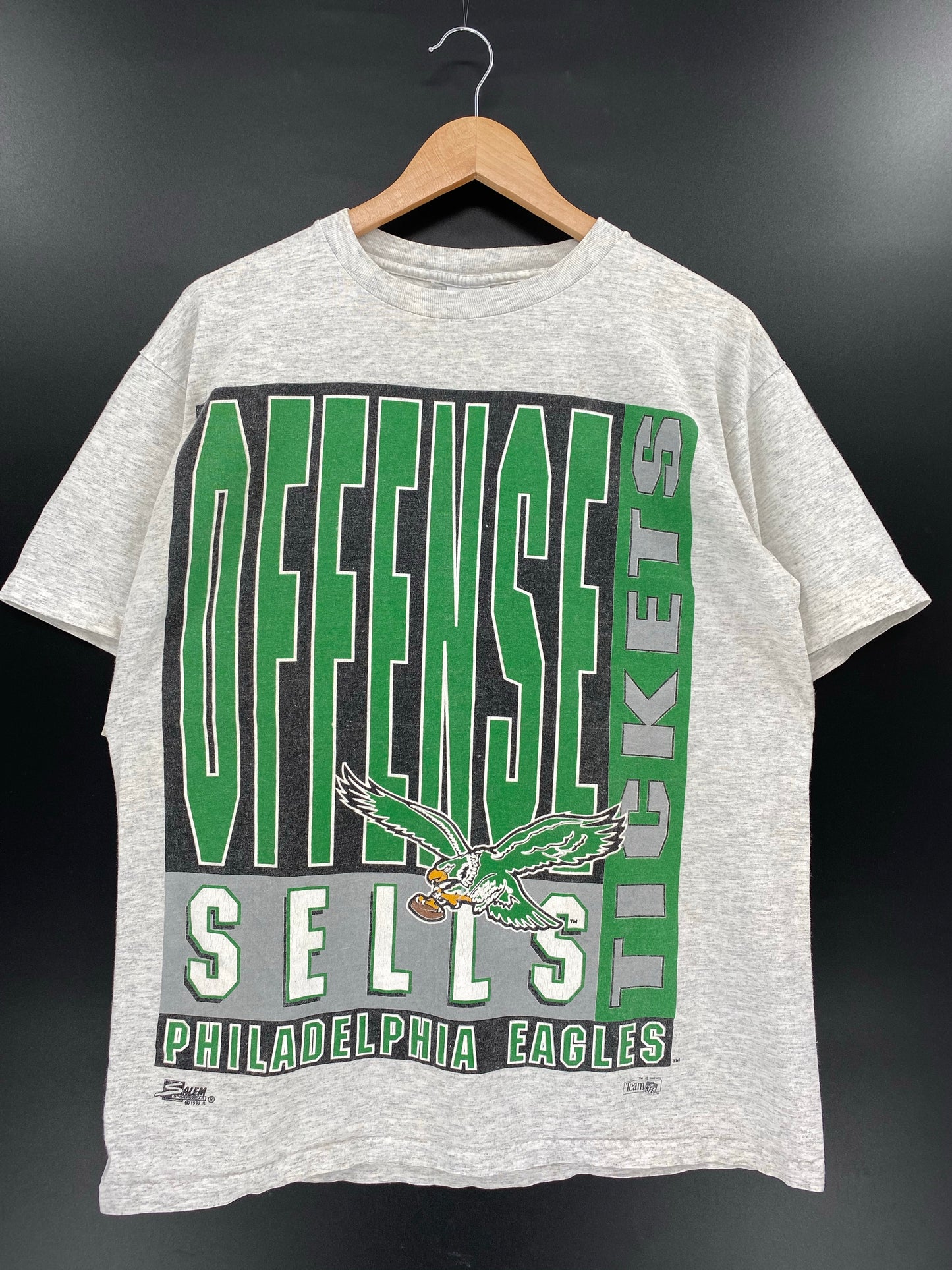 1992 PHILADELPHIA EAGLES Made in USA Size L Vintage NFL T-Shirts / K4825