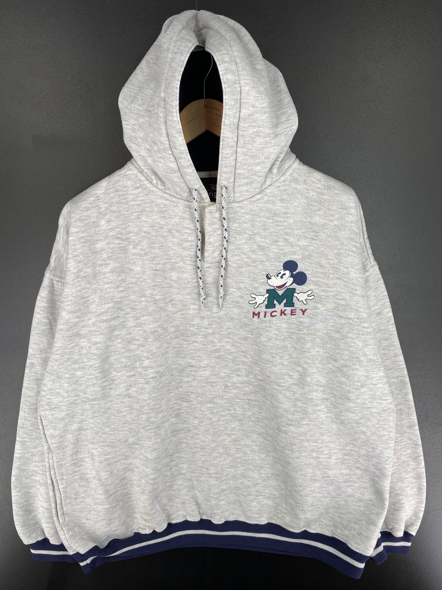 90’s DISNEY MICKEY Size L-XL Vintage Button Down Hoodie Sweat-Shirts / A438