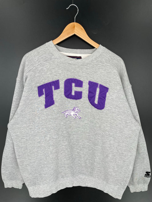 90’s STARTER TEXAS CHRISTIAN UNIVERSITY Size No Tag(Approx.XL) College Sweat-Shirts/ K9711