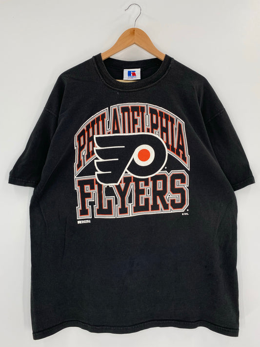 90’s RUSSELL x PHILADELPHIA FLYERS Made in USA Size XL Vintage NHL T-Shirts / K4832