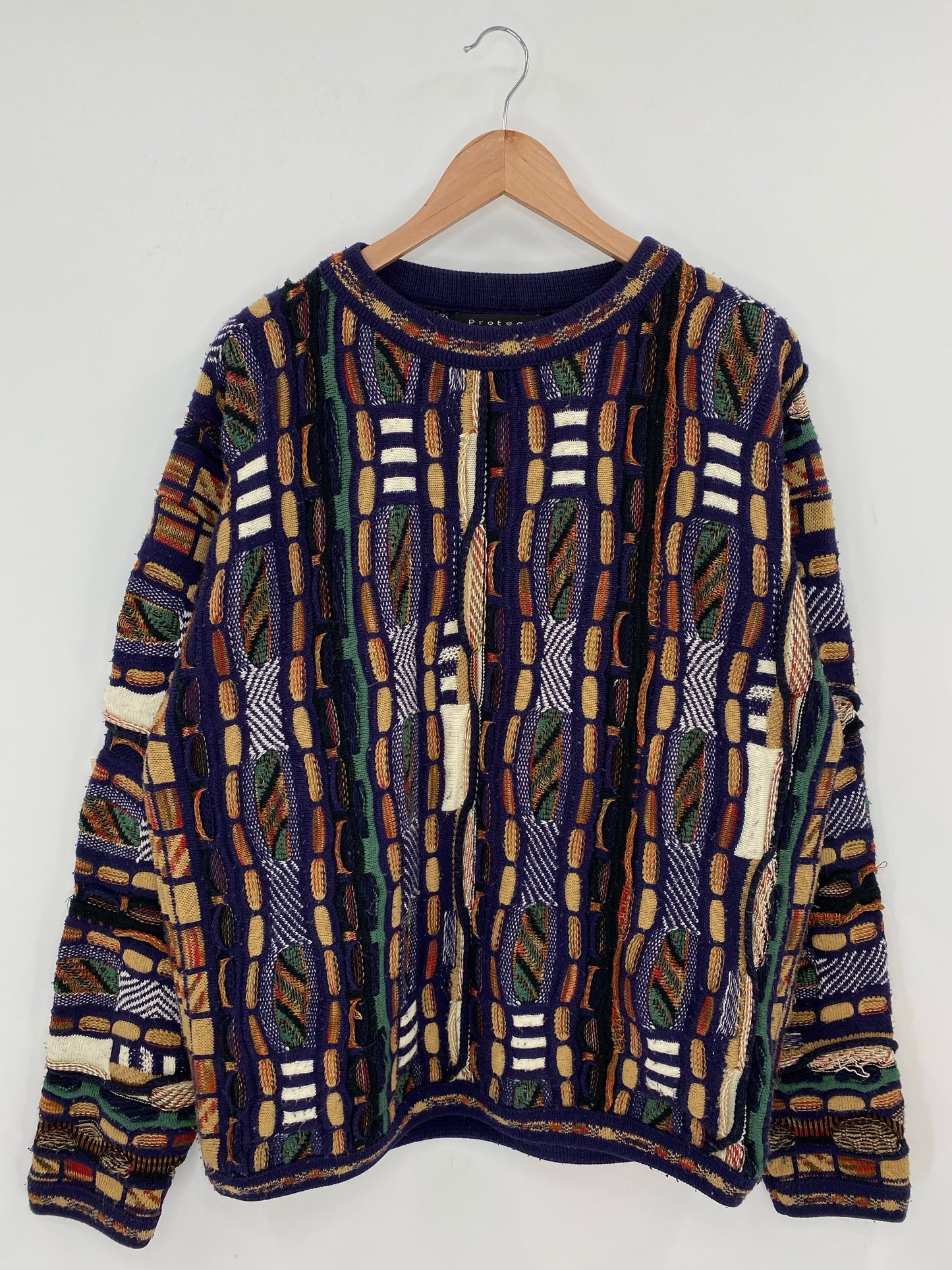 Vintage 3D COOGI- Style Made in USA Size XL Knit Sweater / K7805