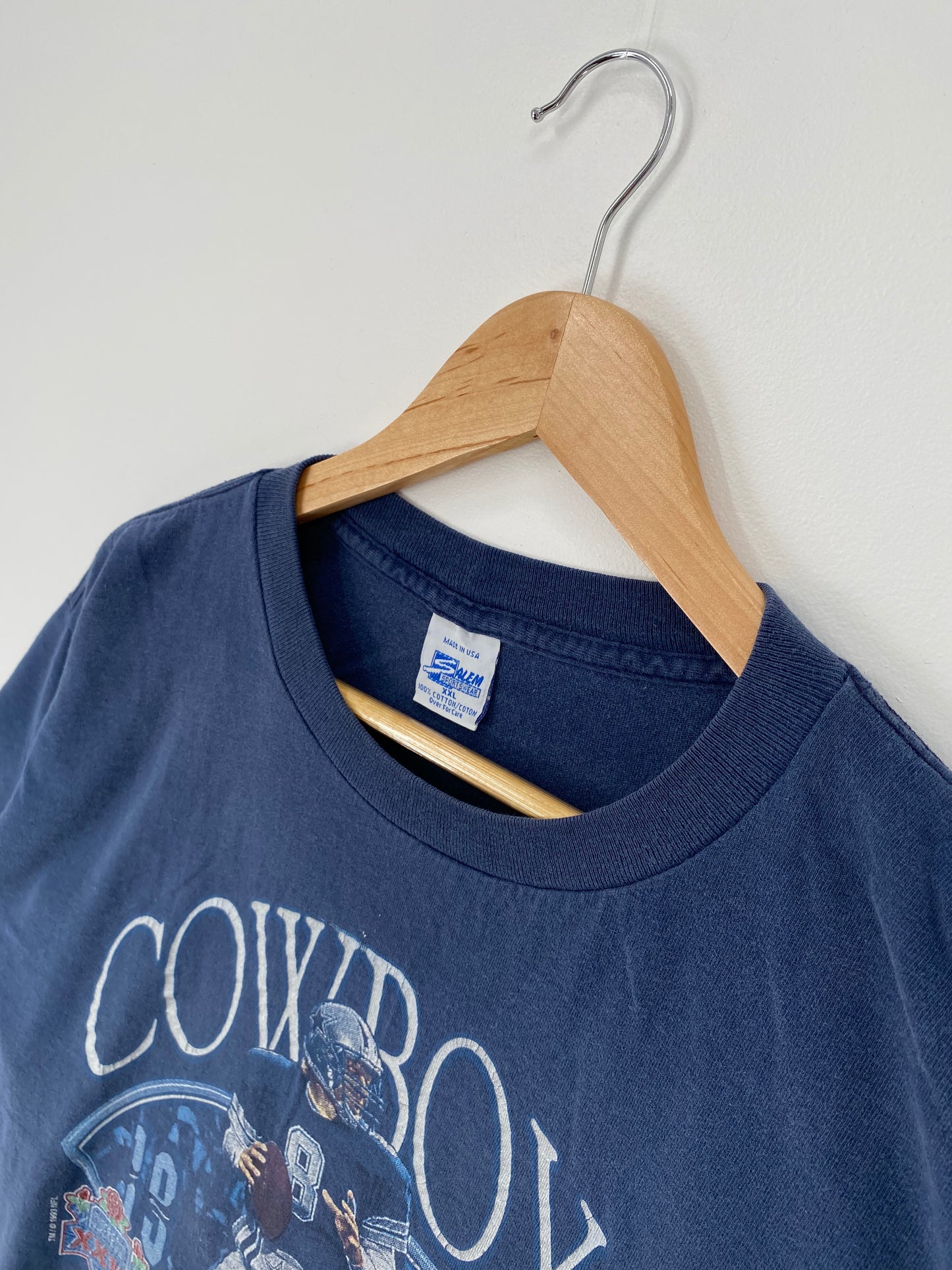 1992 SALEM x DALLAS COWBOYS Made in USA Size XXL Vintage NFL T-shirt / A305