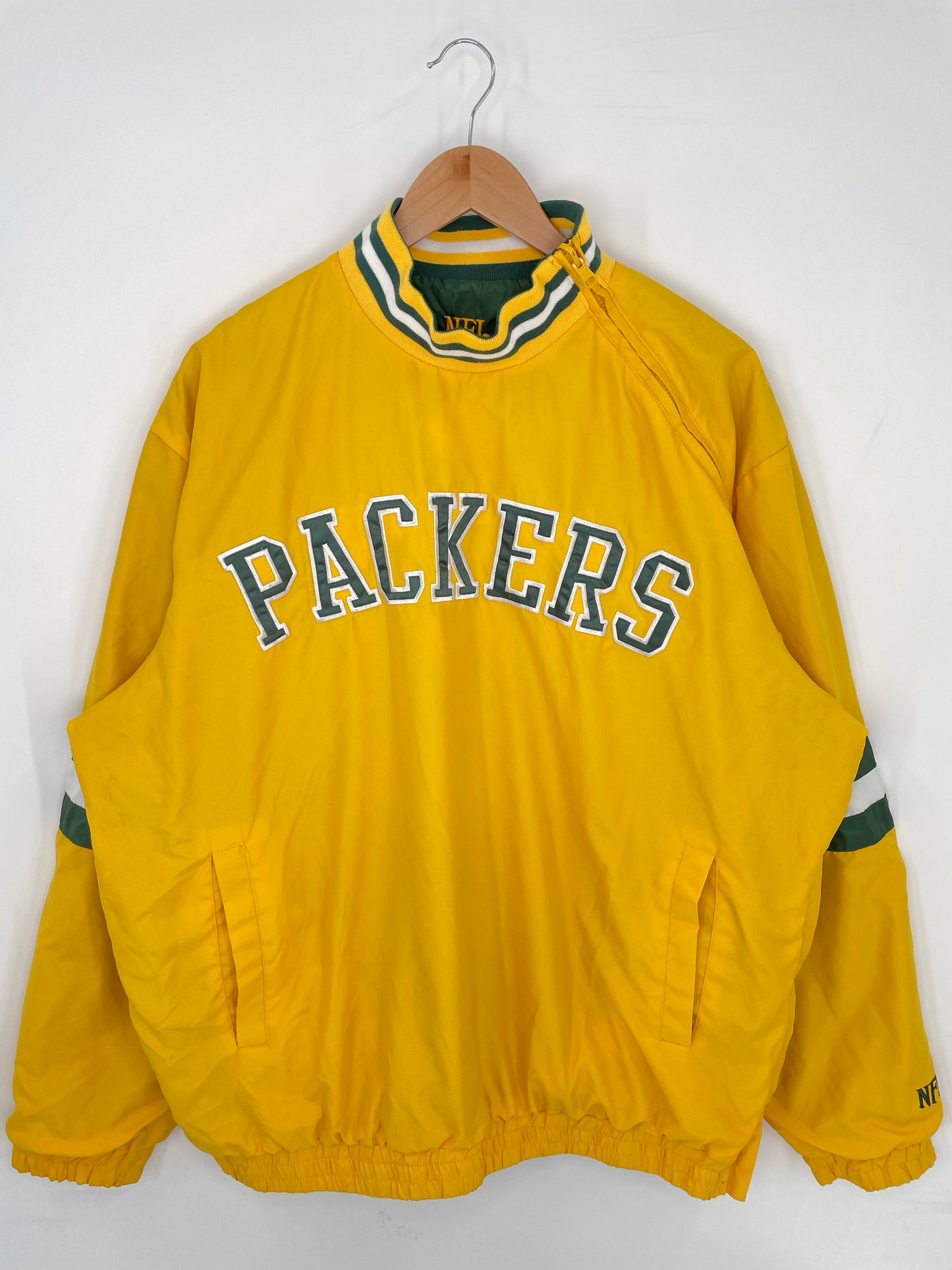 Vintage GREEN BAY PACKERS Size XL NFL Reversible Nylon Jacket / K8376