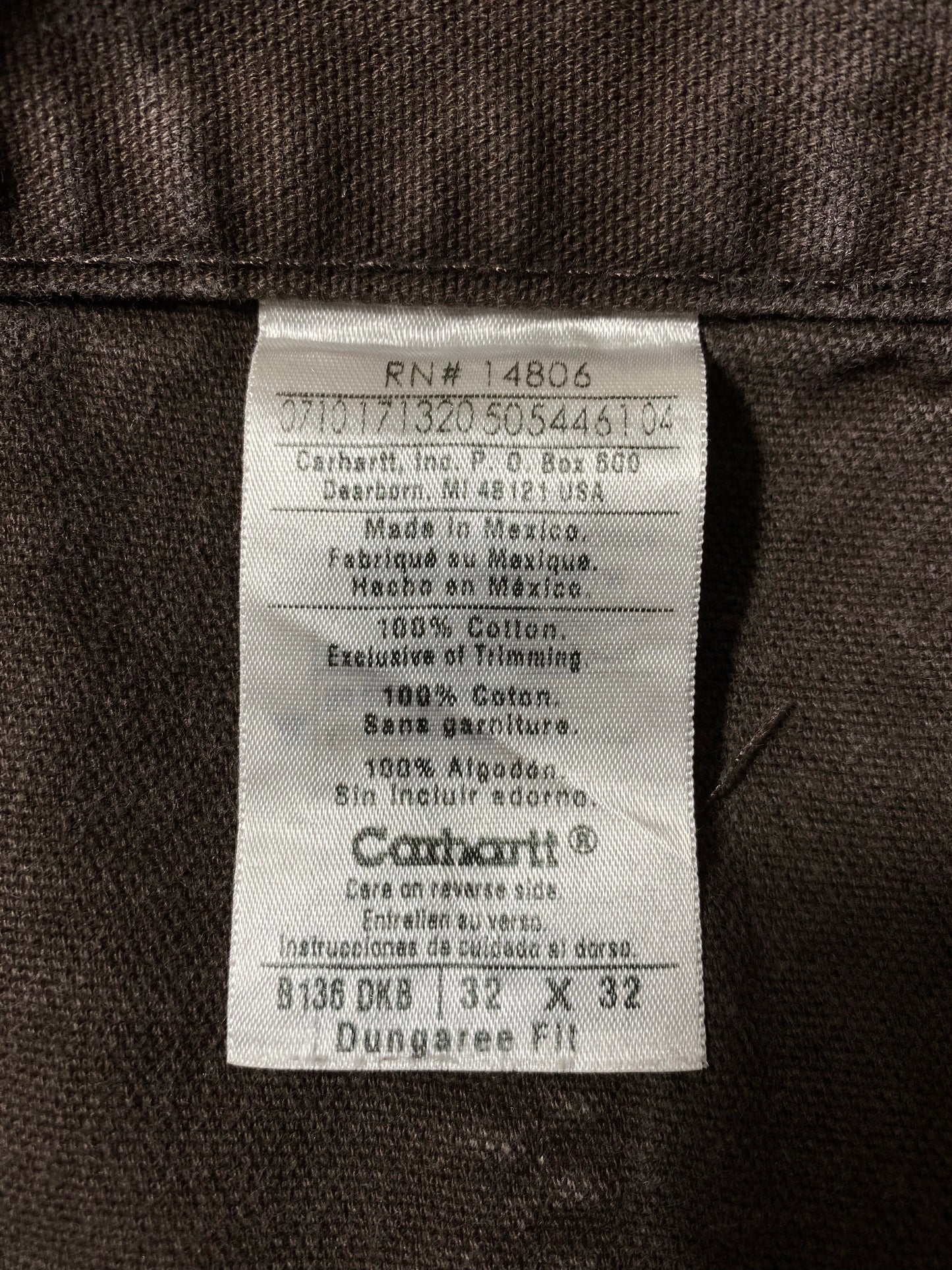 Vintage CARHARTT Size 32x32 Double Knee Duck Pants / K6696