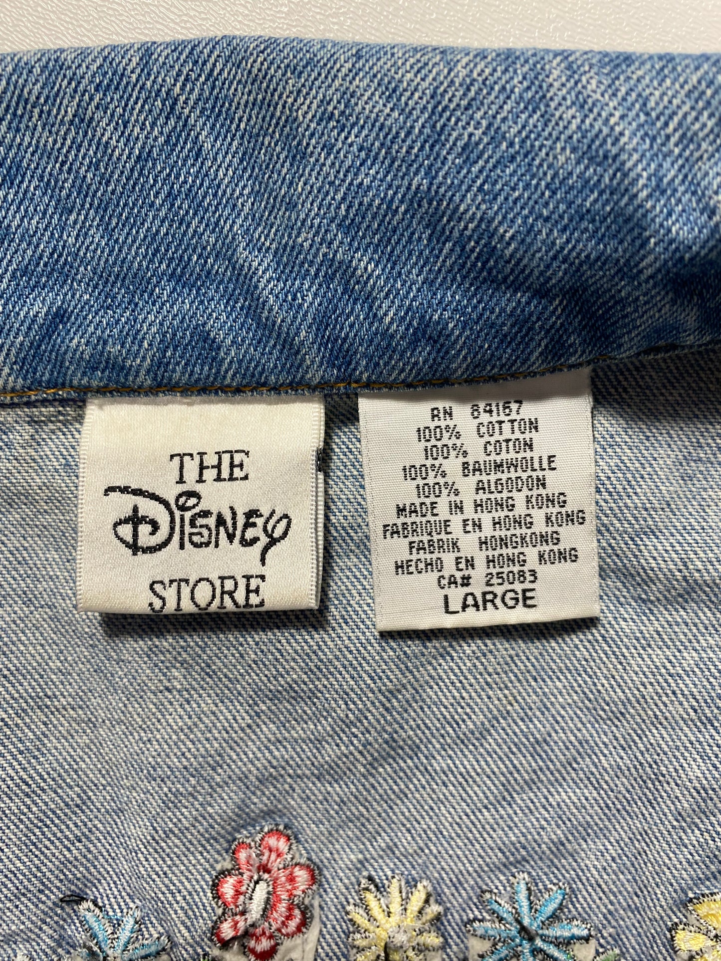 00’ DISNEY POOH AND PIGLET Size Ladies L Denim Jacket / A982