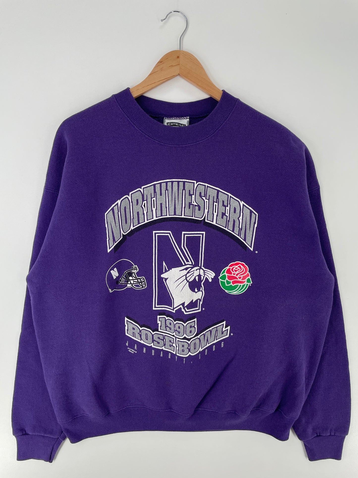 1996 NORTHWESTERN ROSE BOWL Made in USA Size XL Vintage College Sweat-shirt / A1547