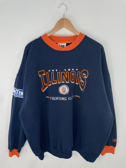 00’ ILLINOIS FIGHTING Size XXL Vintage College Sweat-Shirts/ K8811