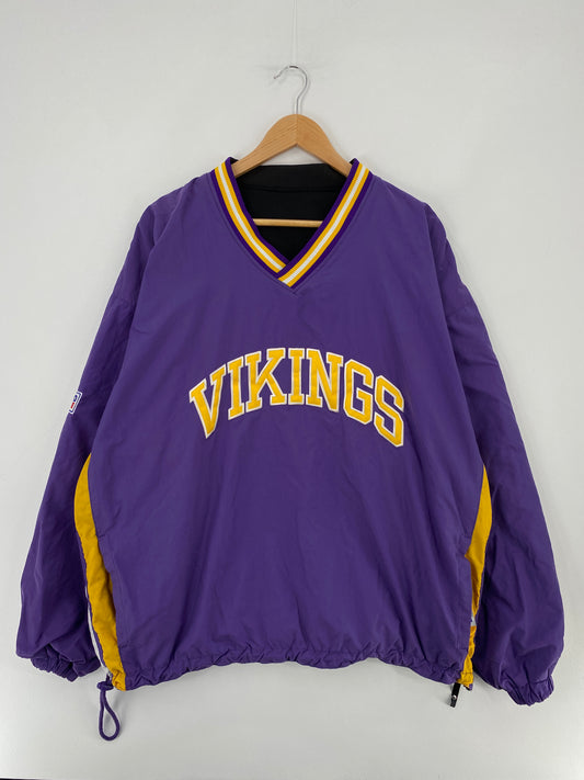 90’s STATER x REVERSIBLE MINNESOTA VIKINGS Size XL Vintage NFL Nylon Jacket / E3744N