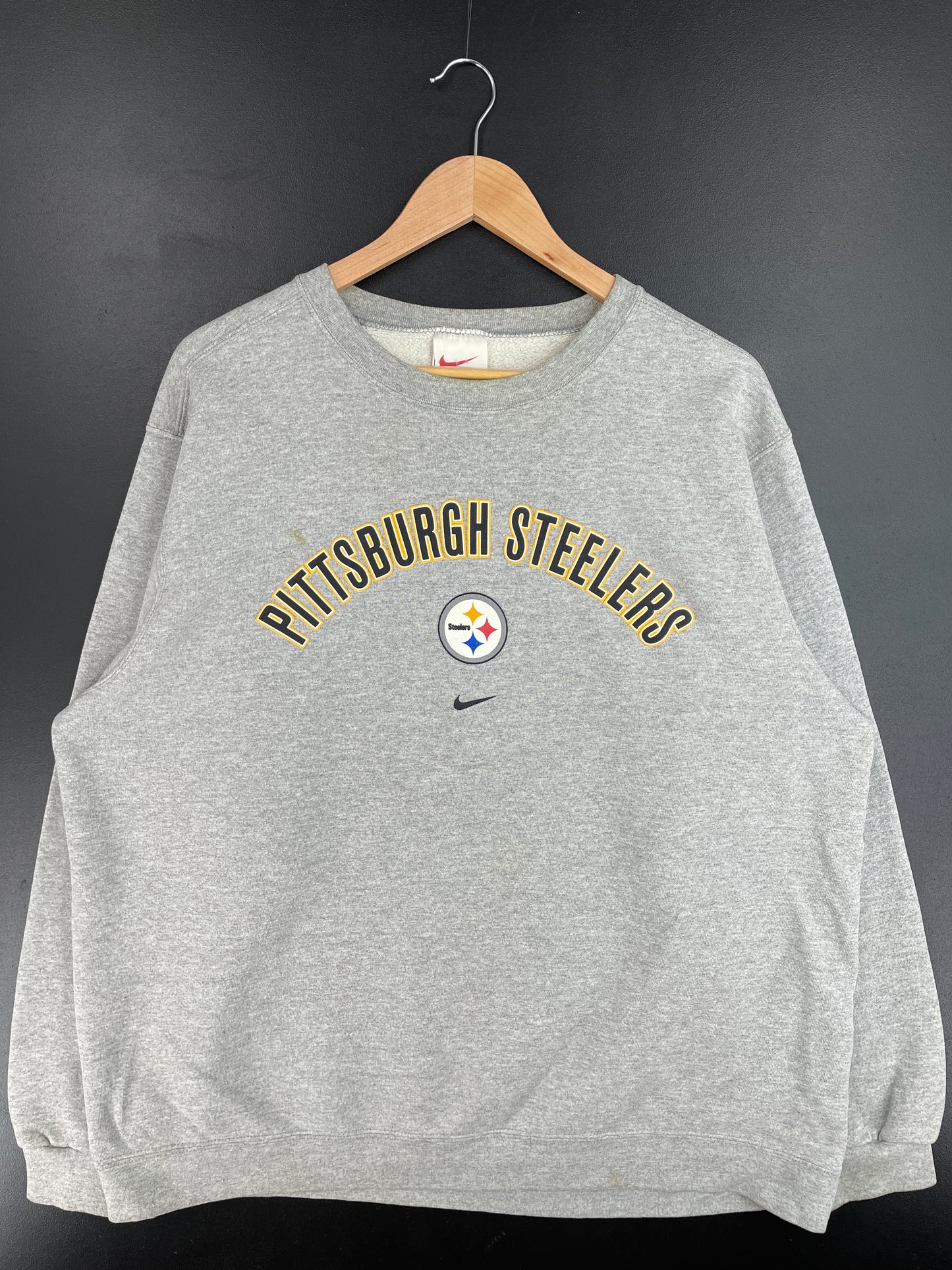 90's NIKE x PITTSBURGH STEELERS Made in USA Size XL Vintage NFL Sweat shirt / E4368S