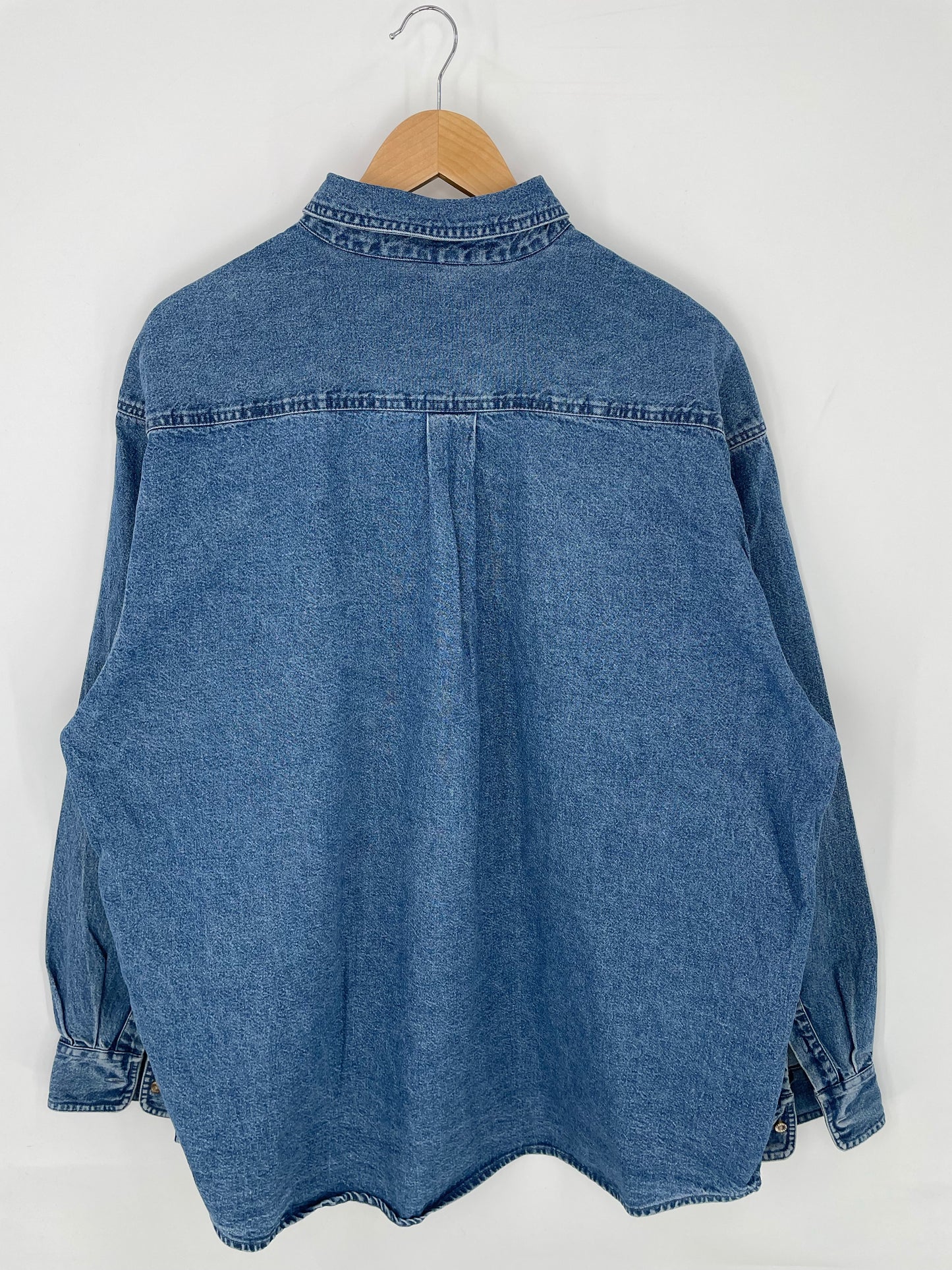 00’ DISNEY MICKEY Size XL Vintage Denim Botton-down Shirts/ K8857