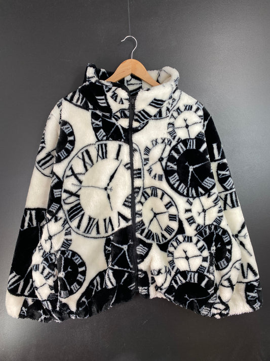 Vintage BRACKET CLOCK (No tag) Approx. Size XL Zip Up Fleece Jacket / A9602