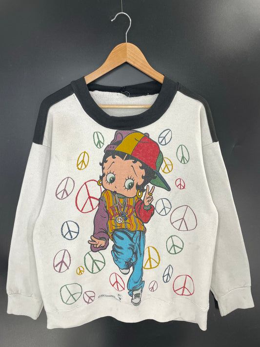 1993 BETTY BOOP Size No Tag (Approx.L) Vintage Sweat-shirt / K7611