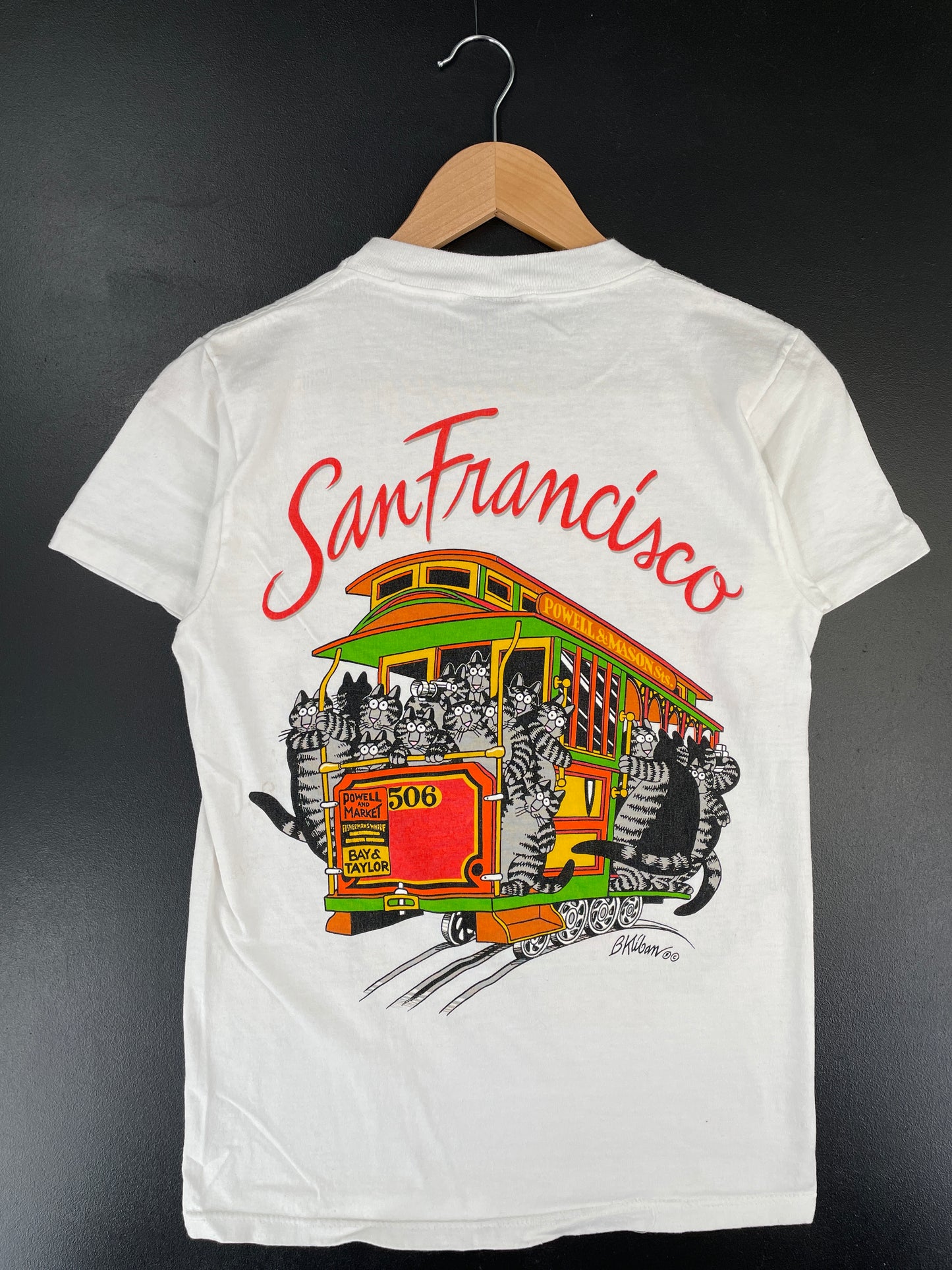.90's SAN FRANCISCO KLIBAN CATS Made in USA Size S Vintage T-Shirt / E5202T