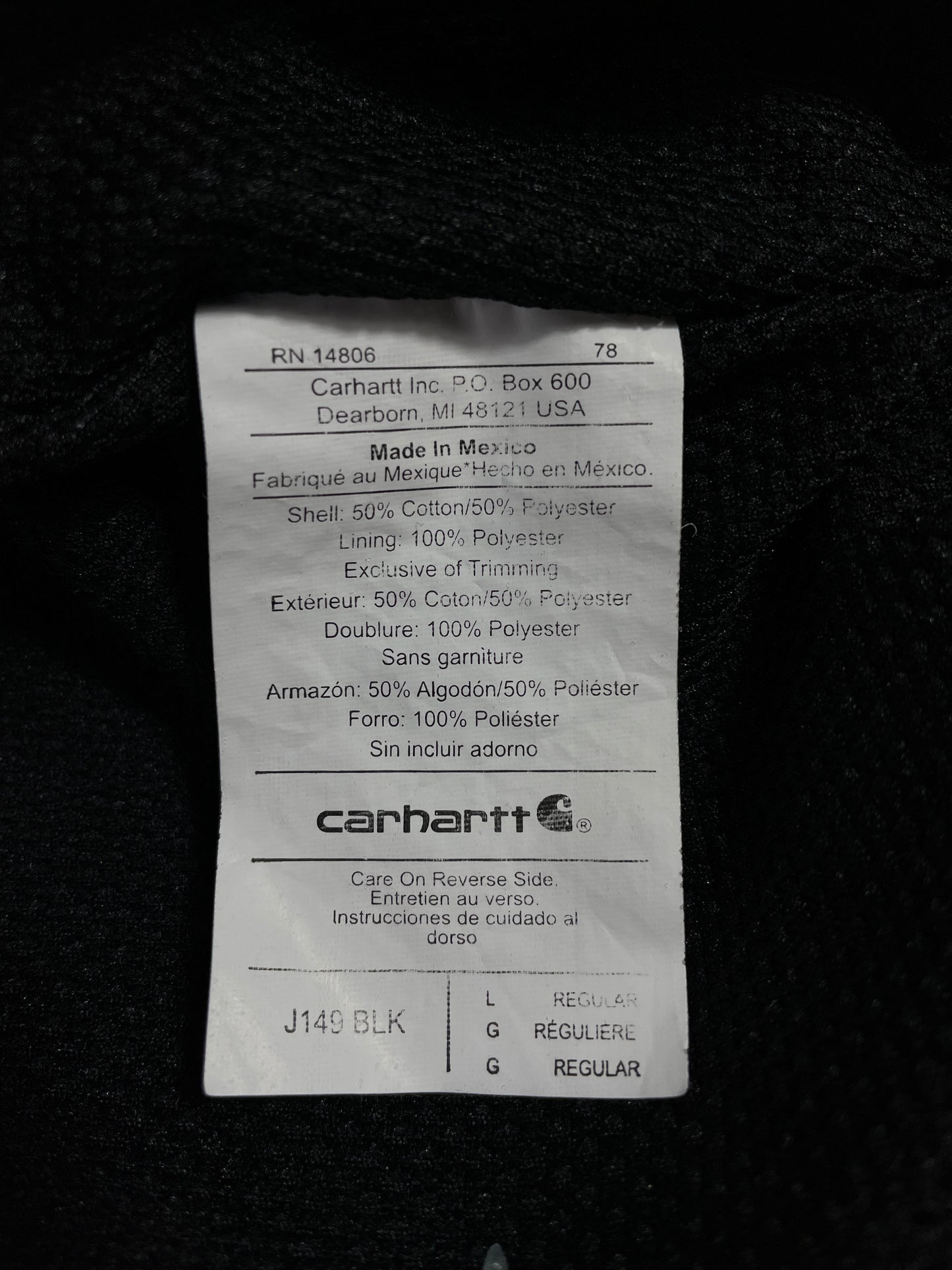 Vintage CARHARTT Size L Zip-up Hoodie Sweat-Shirt / E4365S