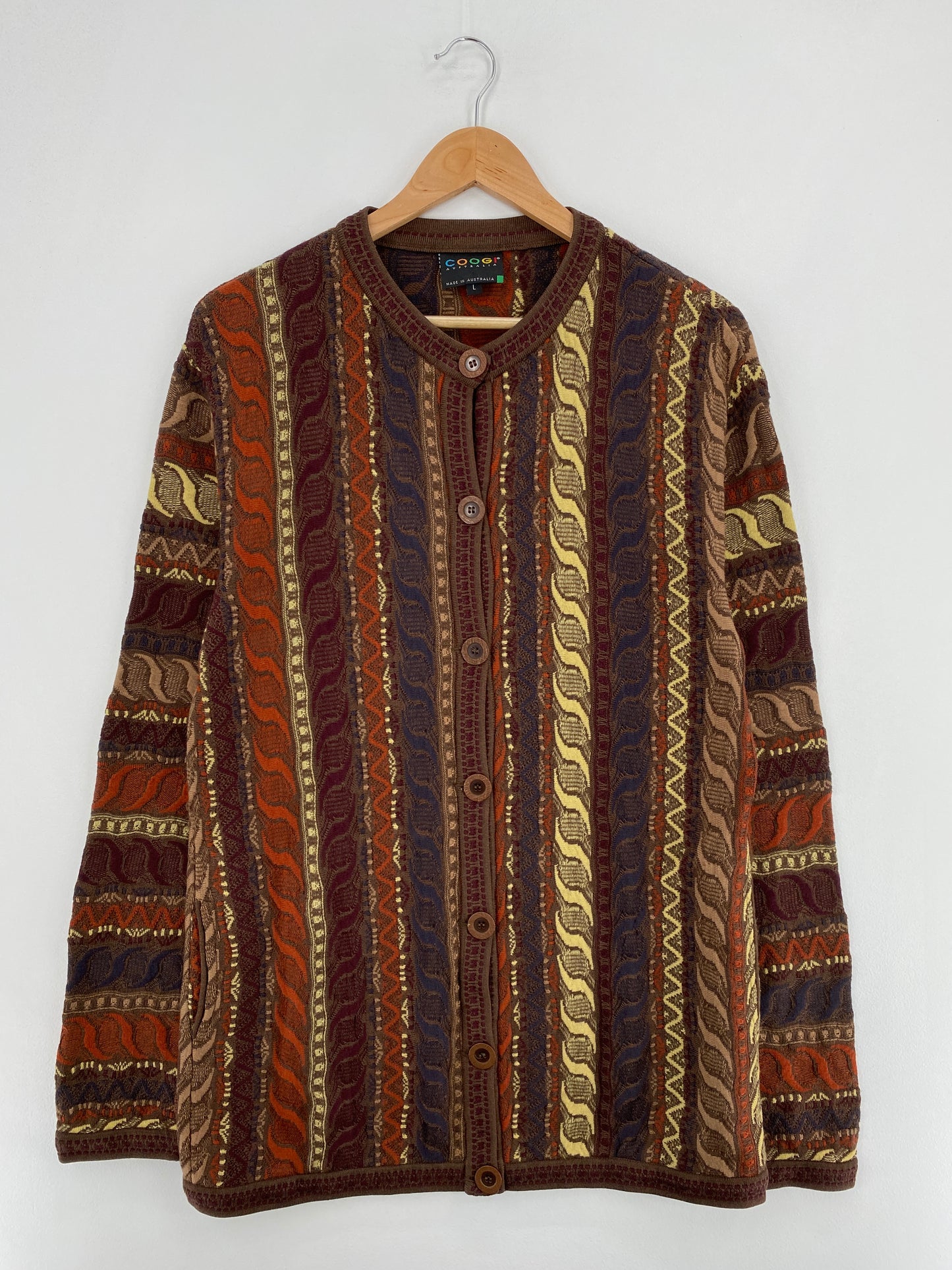 Vintage 3D COOGI Size Ladies L Wool Knit Sweater / E961