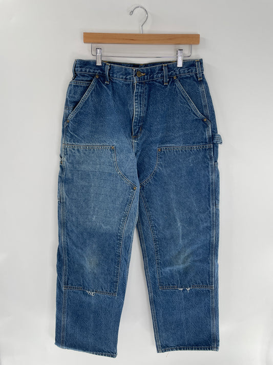 Vintage CARHARTT Double knee Made in USA Size W32xL30 Denim Pants / E3522P