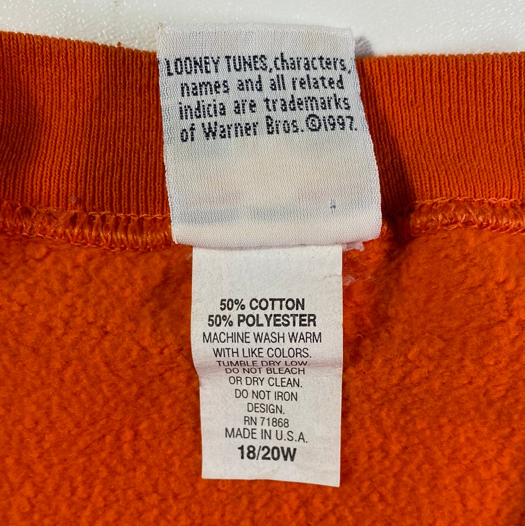 1997 LOONEY TONES TWEETY HALLOWEEN Made in USA Approx. Size XL Vintage Sweat-shirt / A8751