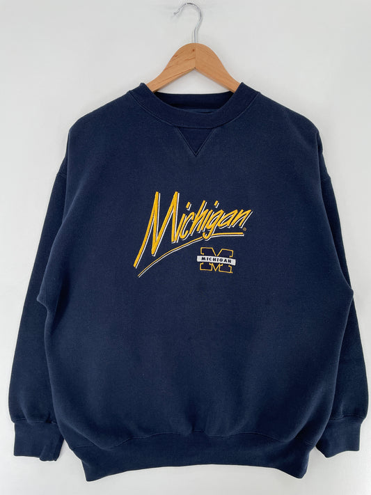 90’s UNIVERSITY OF MICHIGAN Size XL Vintage College Sweat-shirt / E5741S