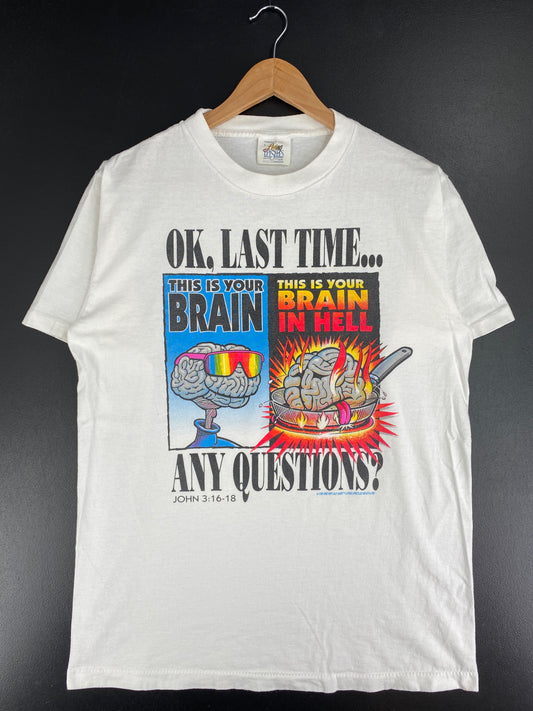 1990 YOUR BRAIN IN HELL Made in USA Size L Vintage T-Shirts / A5438