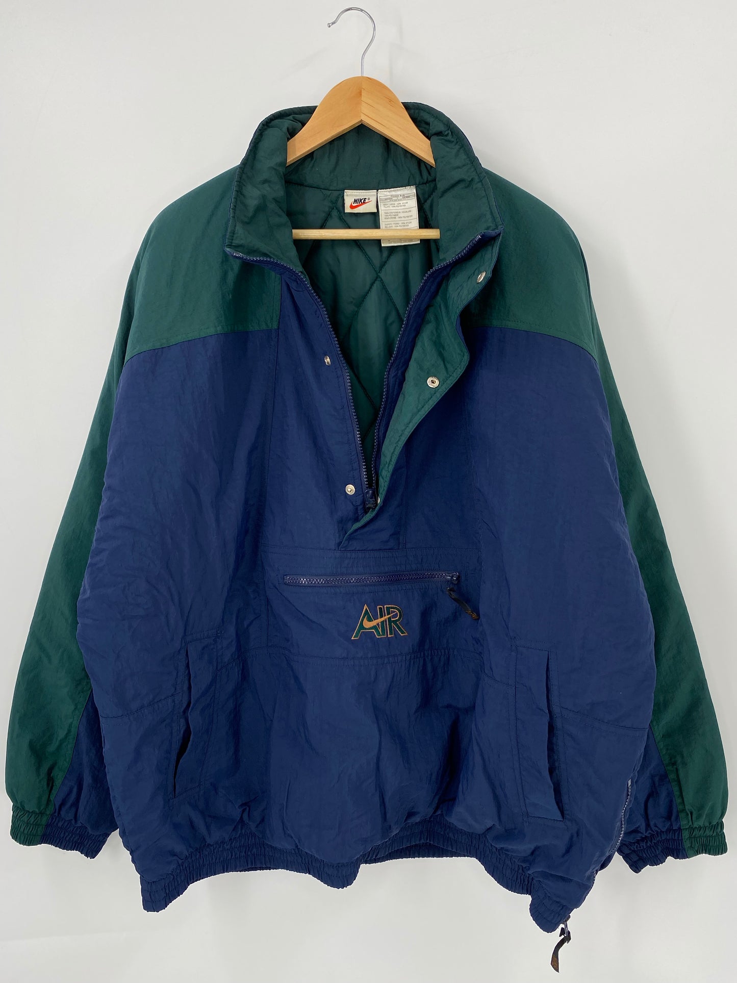 90’s NIKE AIR Size XL Vintage Half Zip Nylon Jacket / K4836
