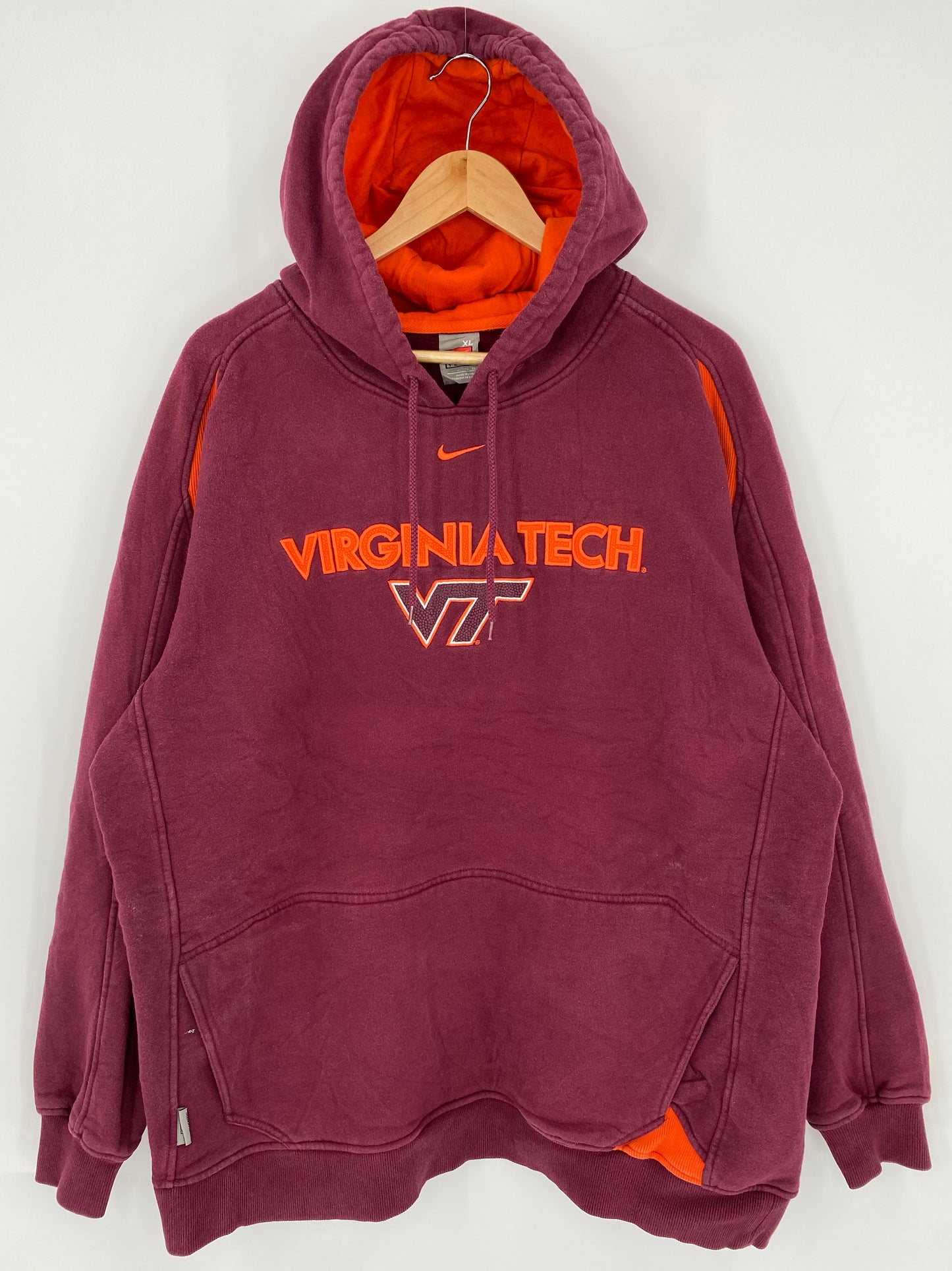 00' NIKE VIRGINIA TECH Size XL Vintage Hoodie Sweat-shirt / K5952