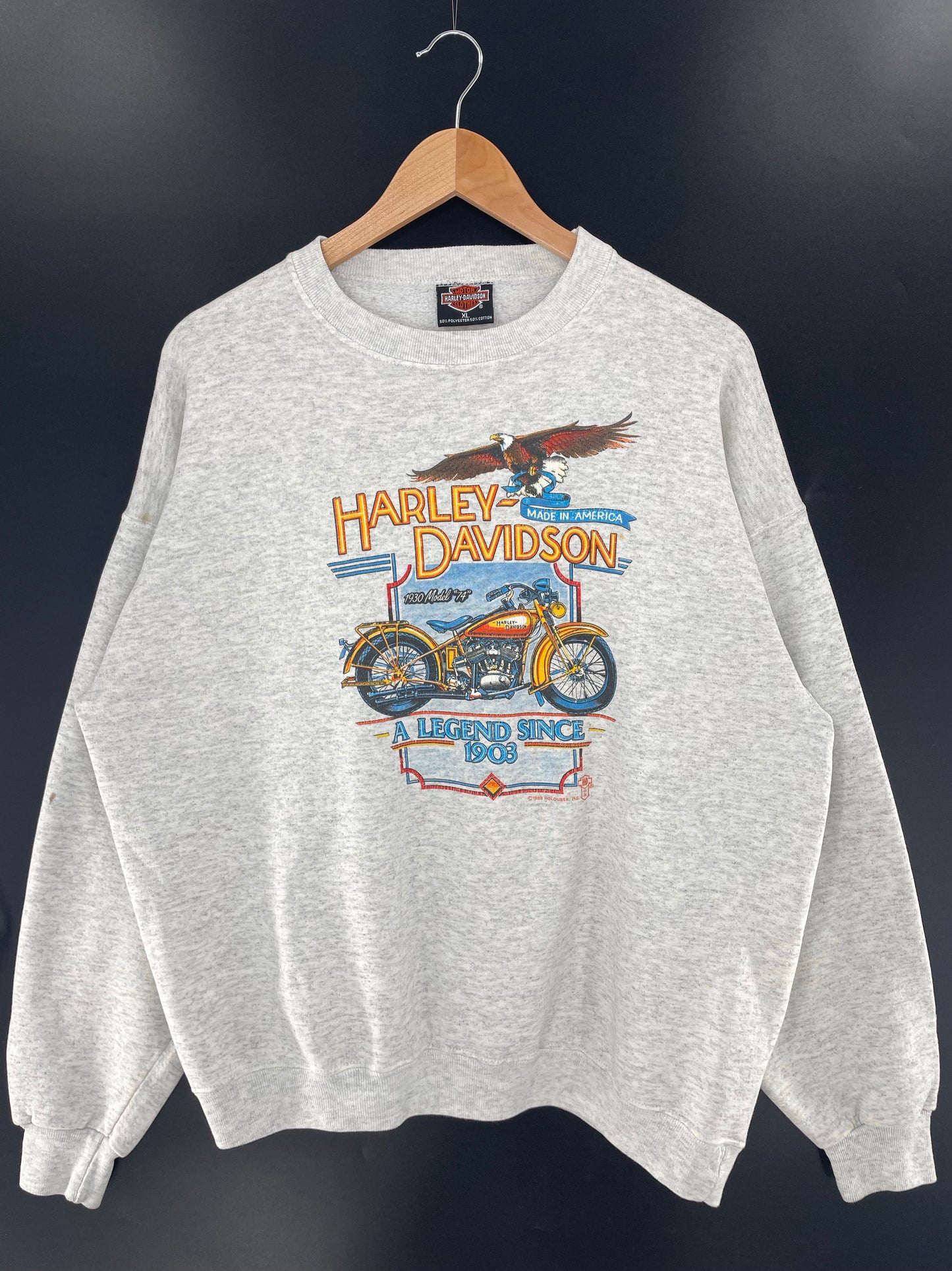 1988 HARLEY DAVIDSON Made in USA Size XL Vintage Sweat-Shirt / K6321