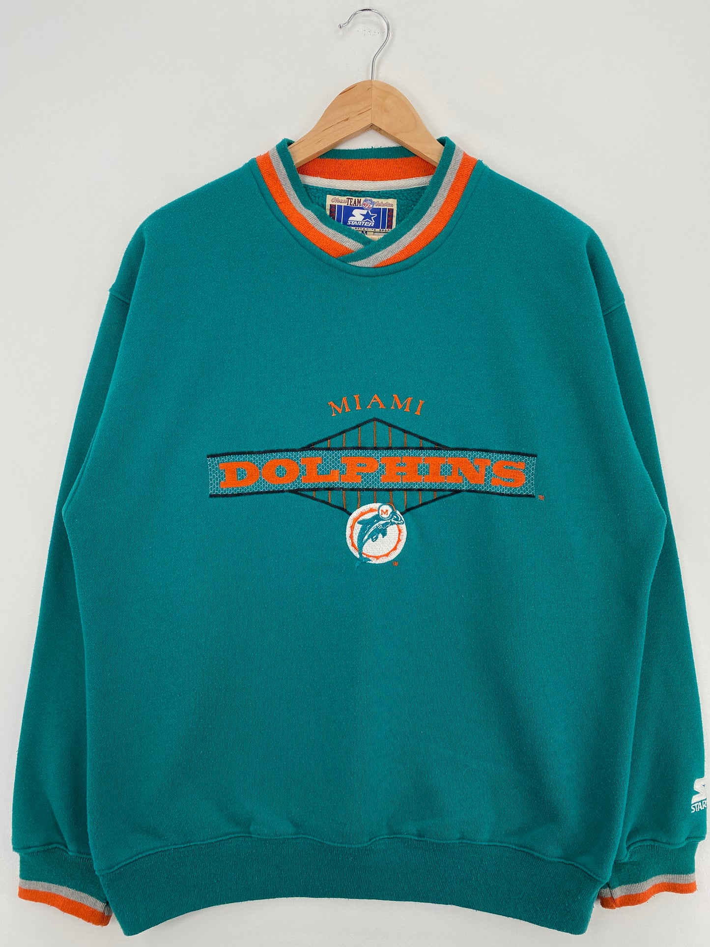90’s STARTER x MIAMI DOLPHINS Size M Vintage NFL Sweat-Shirt / A3989