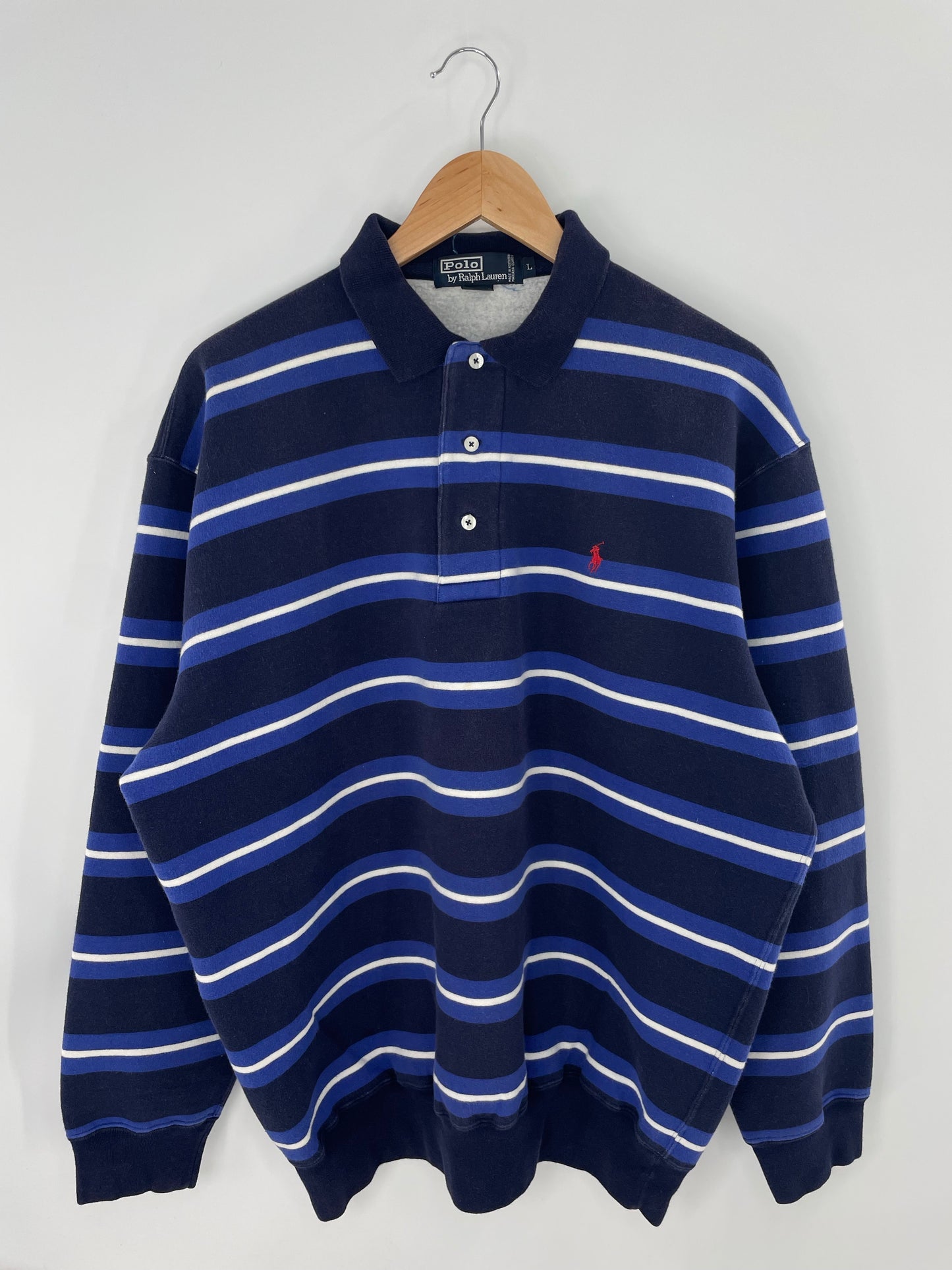 90’s POLO RALPH LAUREN Size L Vintage Button Down Sweat-shirt / K8368