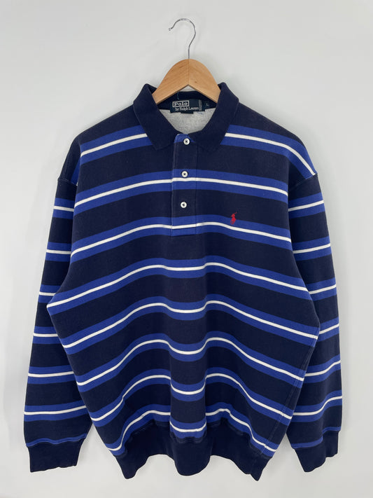 90’s POLO RALPH LAUREN Size L Vintage Button Down Sweat-shirt / K8368