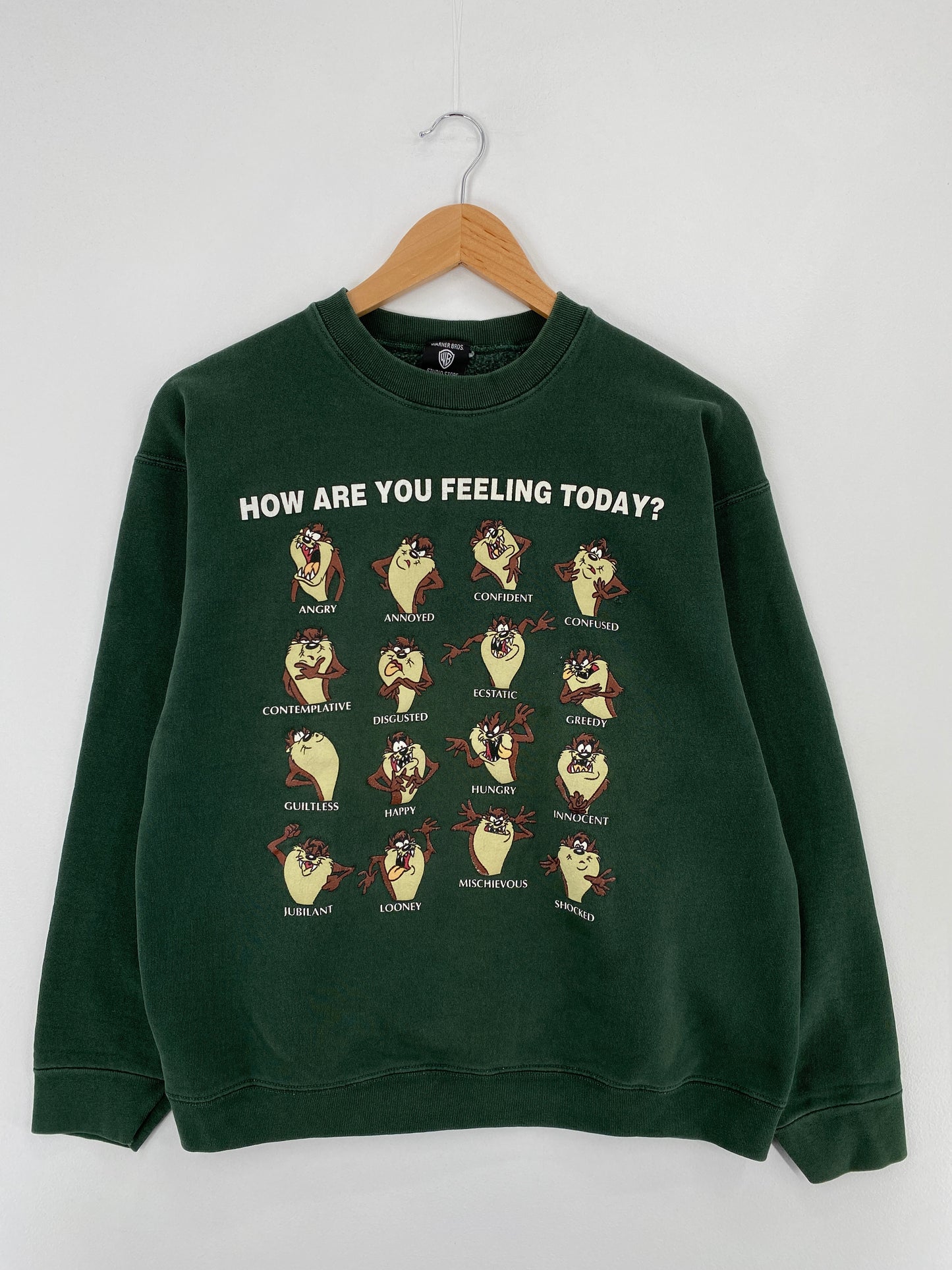 1998 LOONEY TUNES TAZ Made in USA Size L Vintage Sweat-Shirt / E303