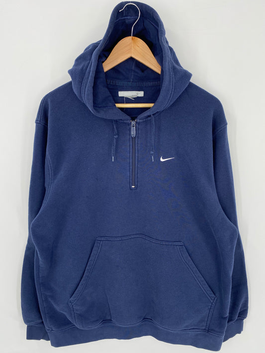 00’ NIKE MINI SWOOSH Size No Tag(approx.XL) Vintage Hoodie Half Zip-up Sweat-shirt/ K7942